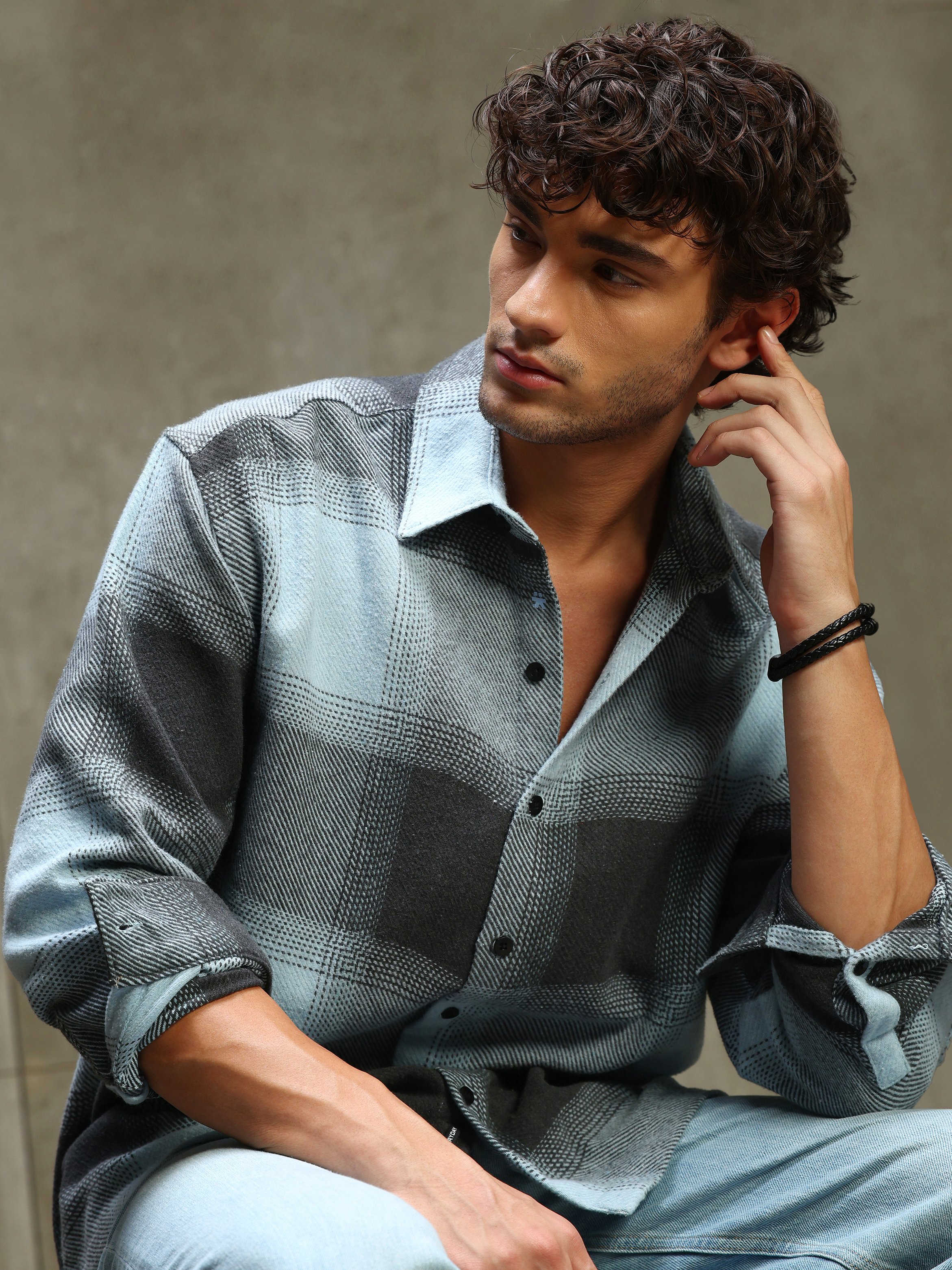 Multi Checked Long Sleeves Regular Shirt