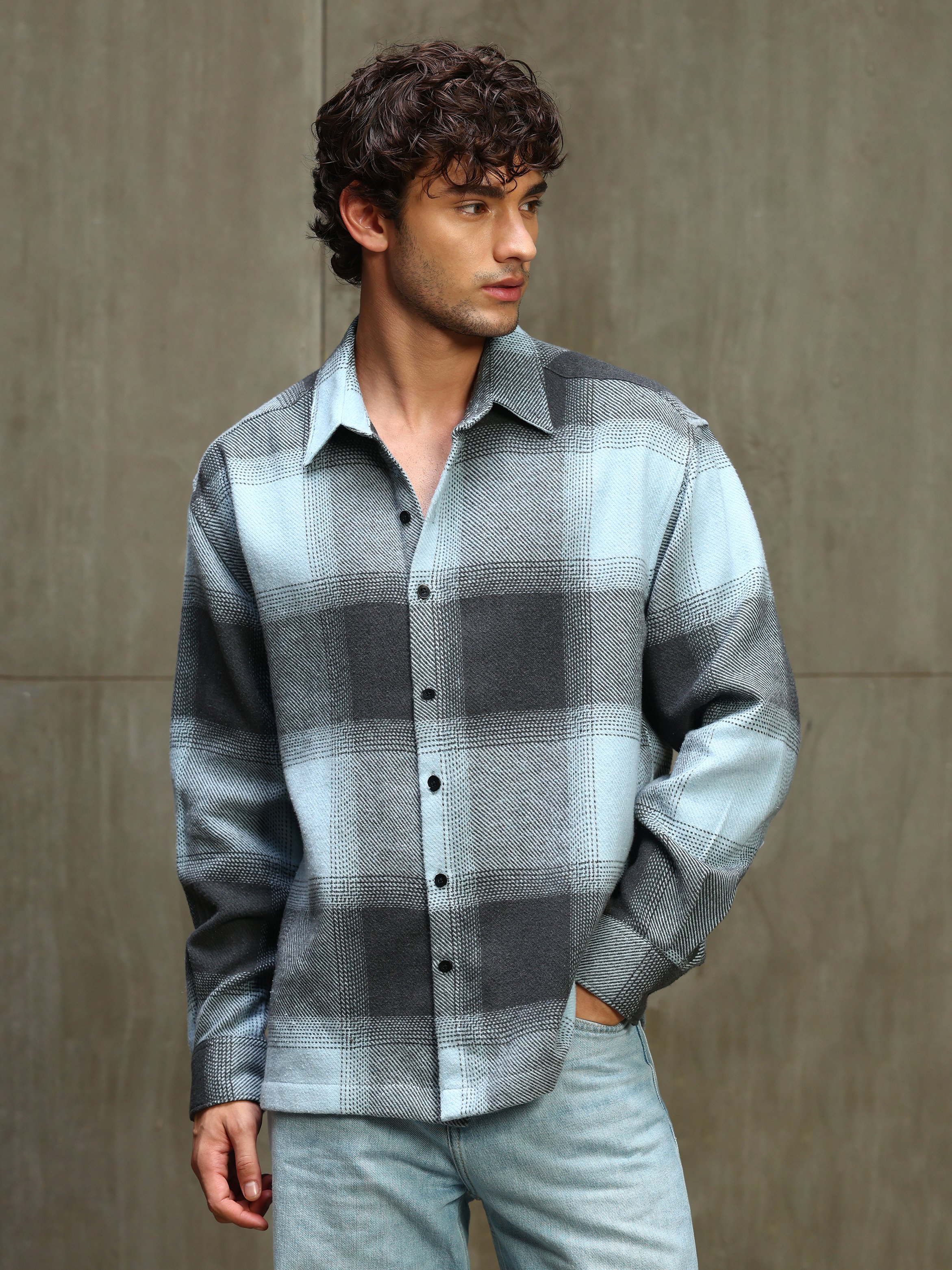 Multi Checked Long Sleeves Regular Shirt