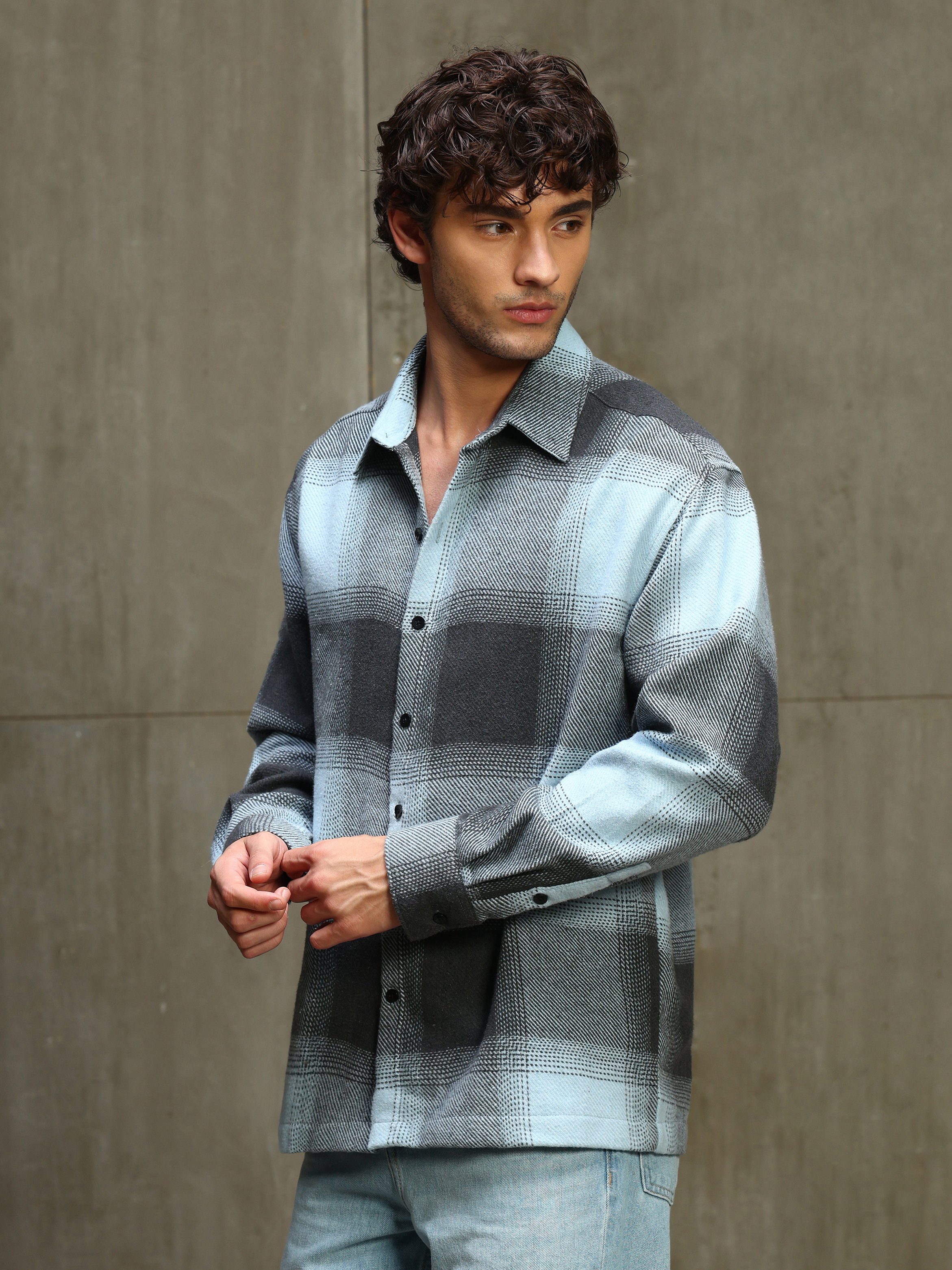 Multi Checked Long Sleeves Regular Shirt
