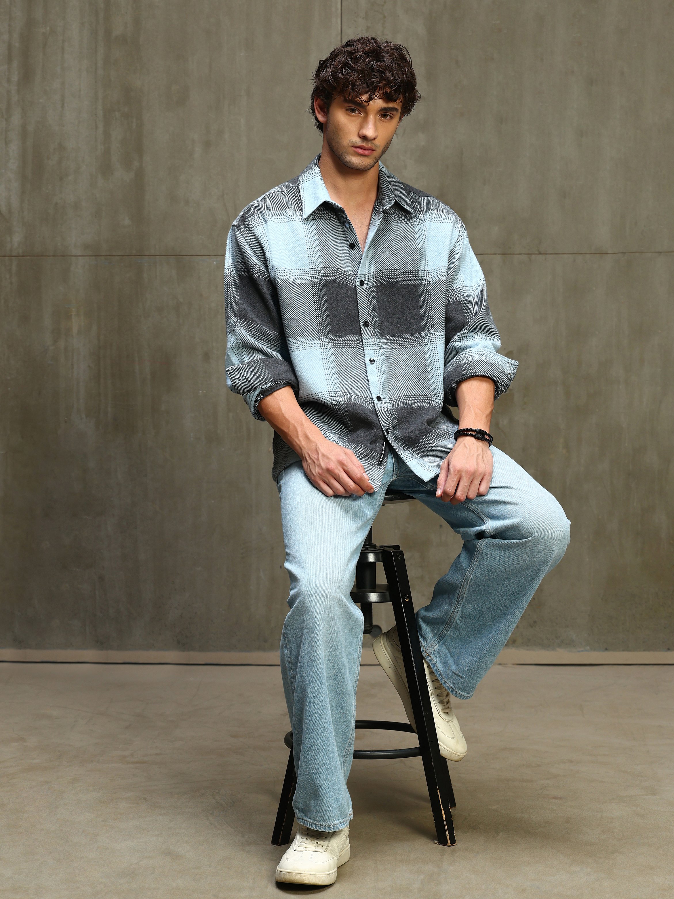 Multi Checked Long Sleeves Regular Shirt