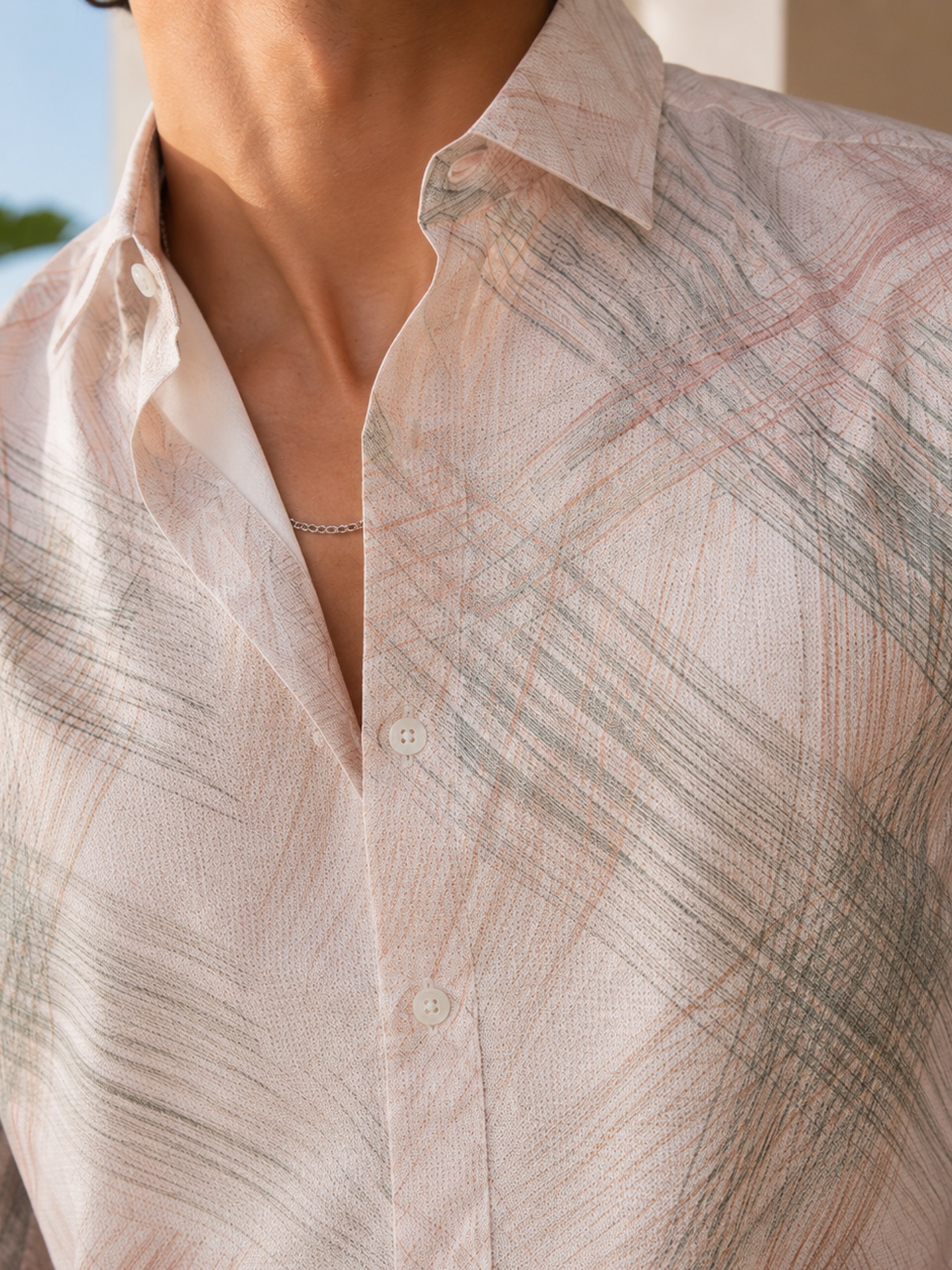 Beige Printed Long Sleeves Regular Shirt