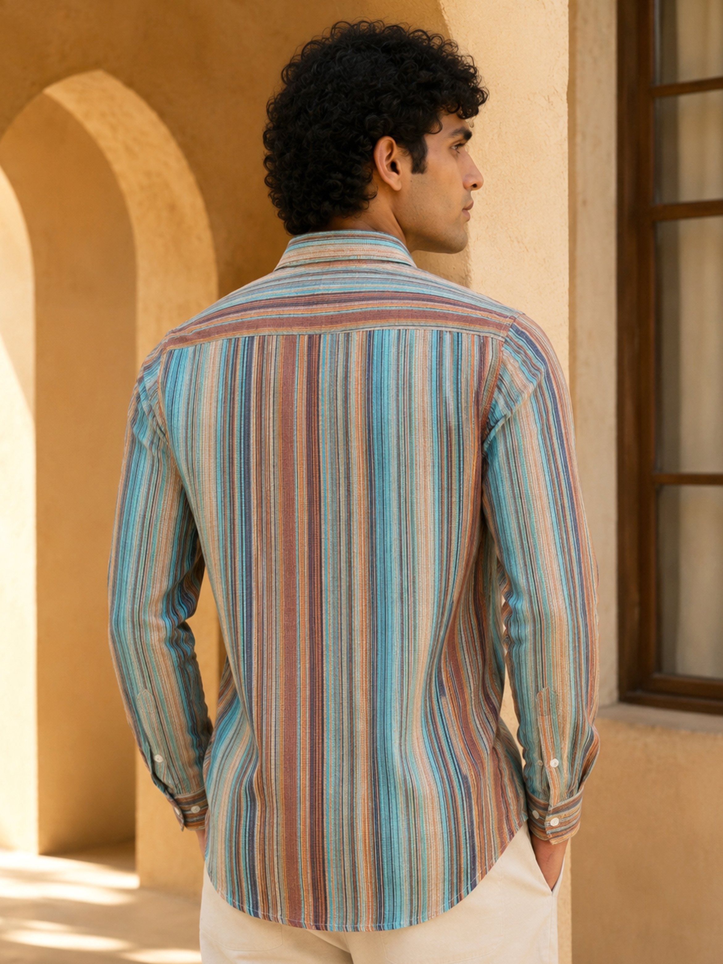 Multi Striped Long Sleeves Shirt