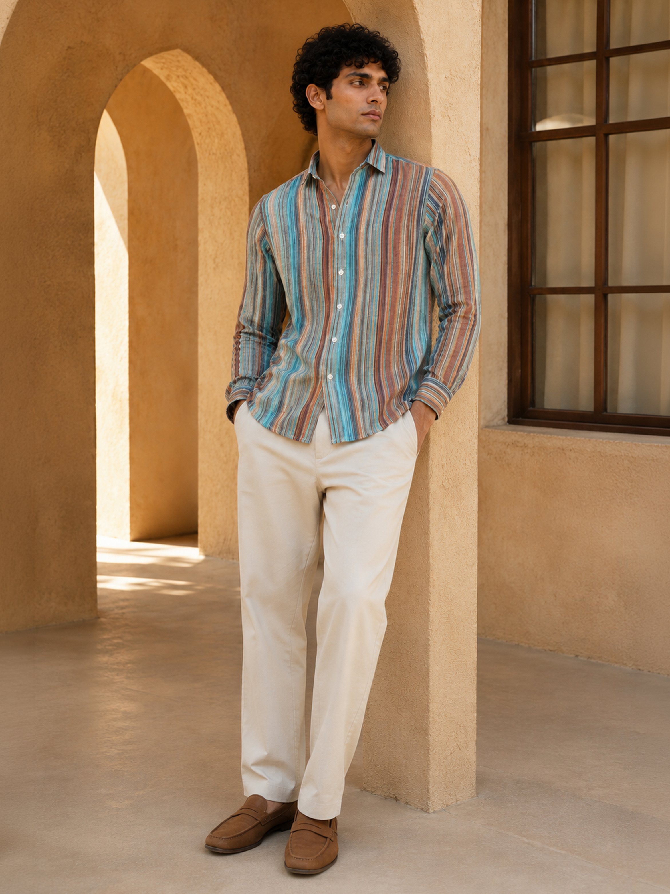Multi Striped Long Sleeves Shirt