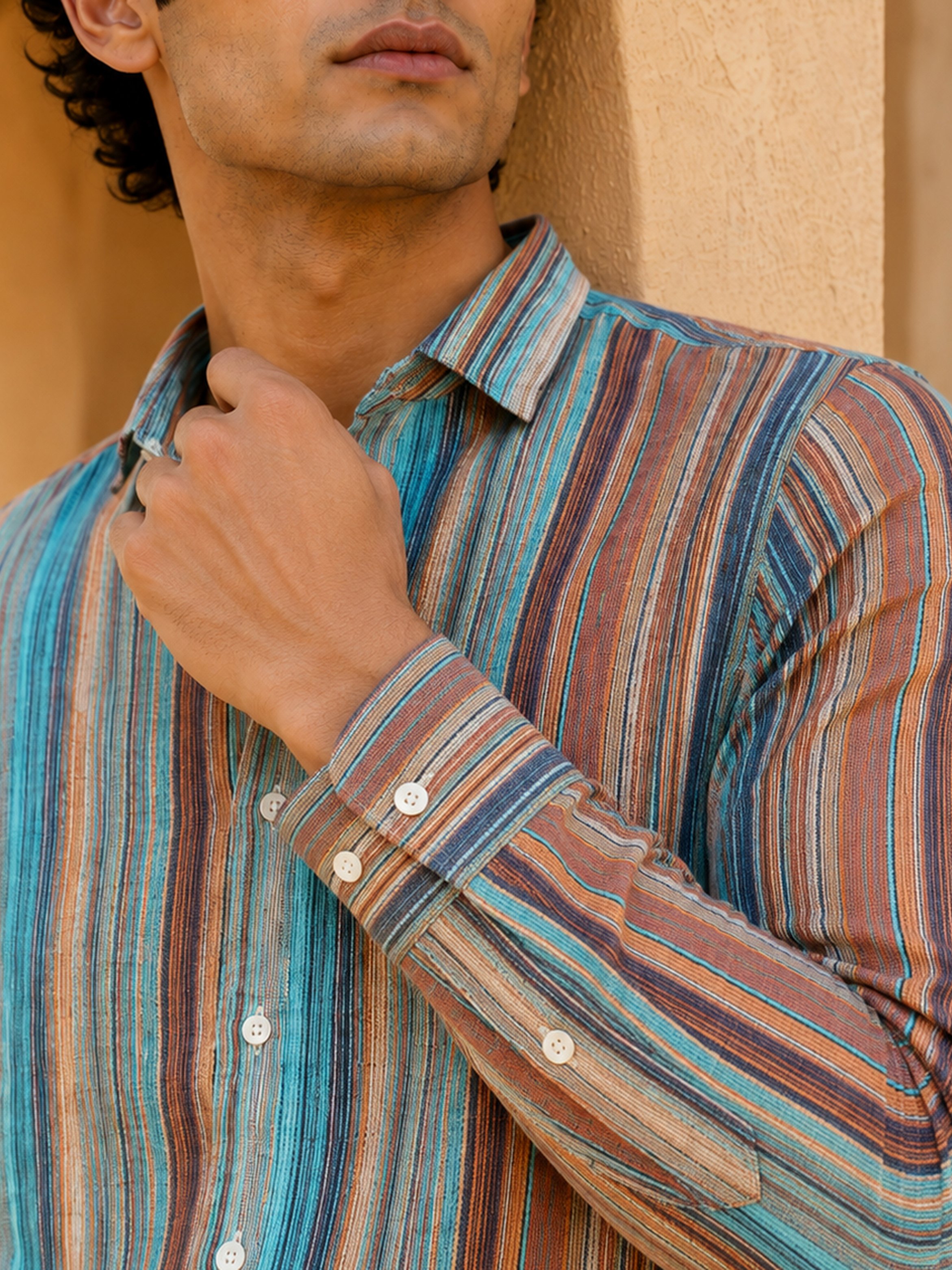 Multi Striped Long Sleeves Shirt