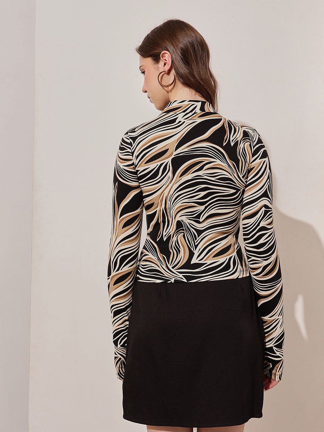 Multi Printed High Neck Top