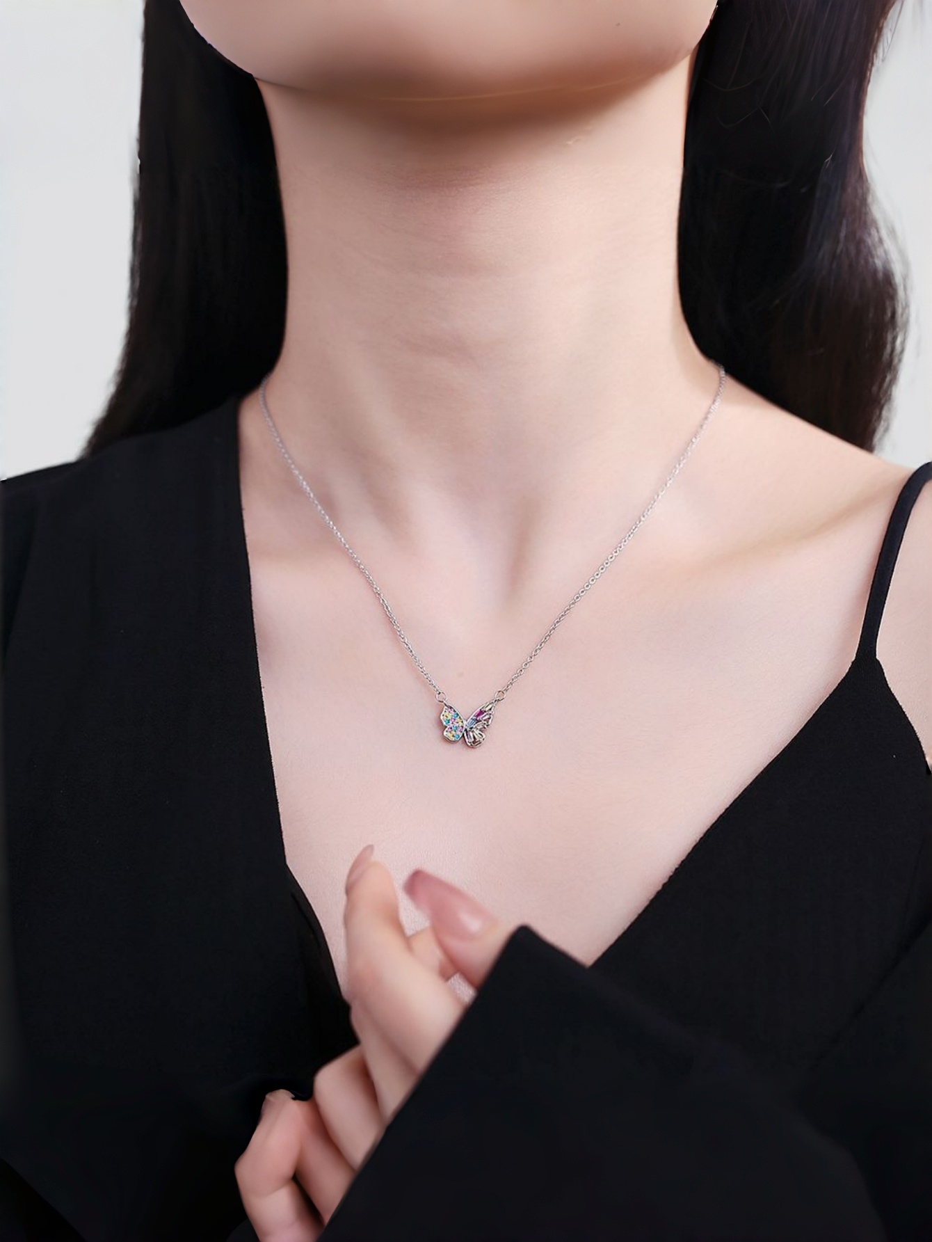 Silver Butterfly Pendant Necklace