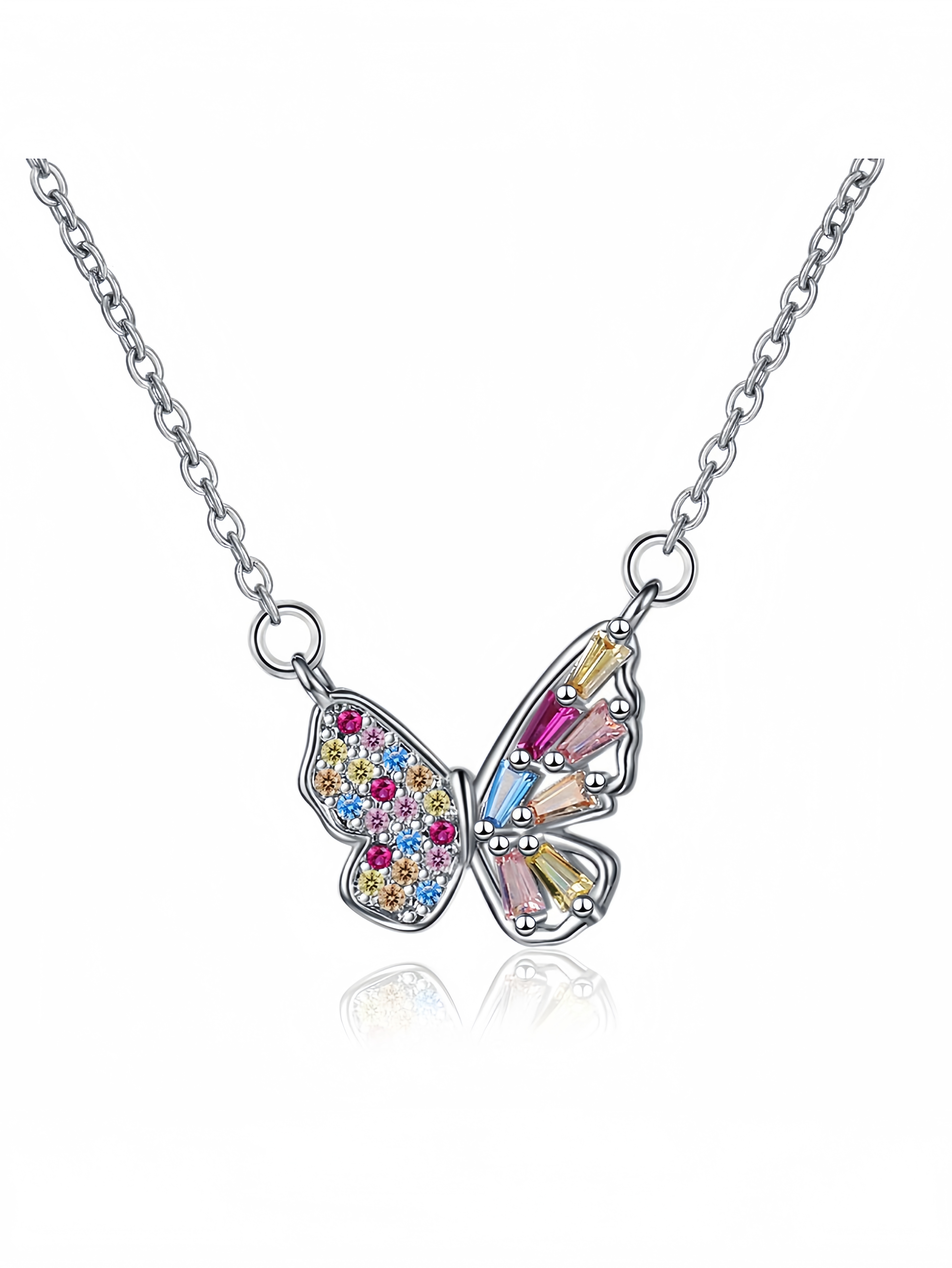 Silver Butterfly Pendant Necklace