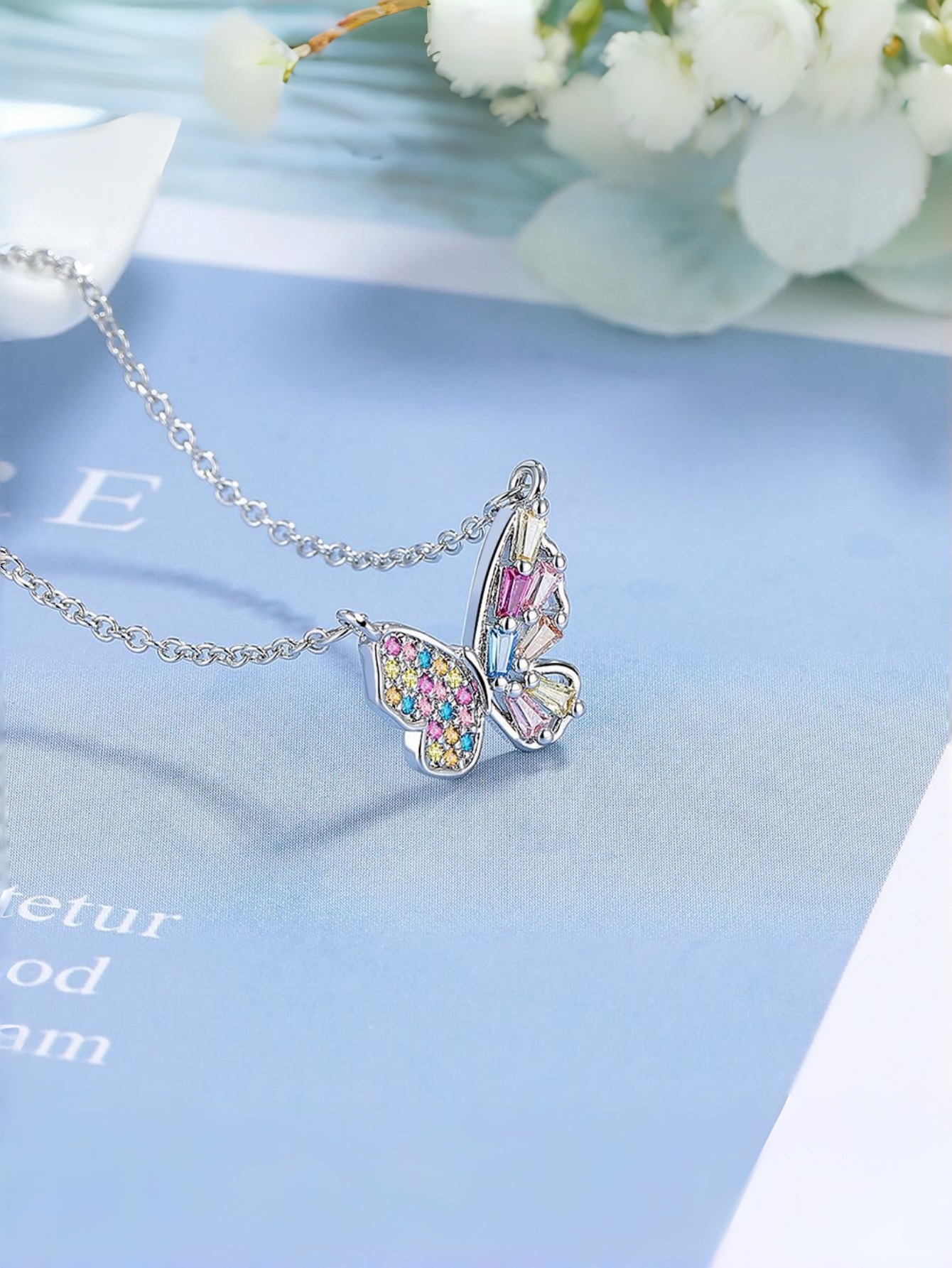 Silver Butterfly Pendant Necklace