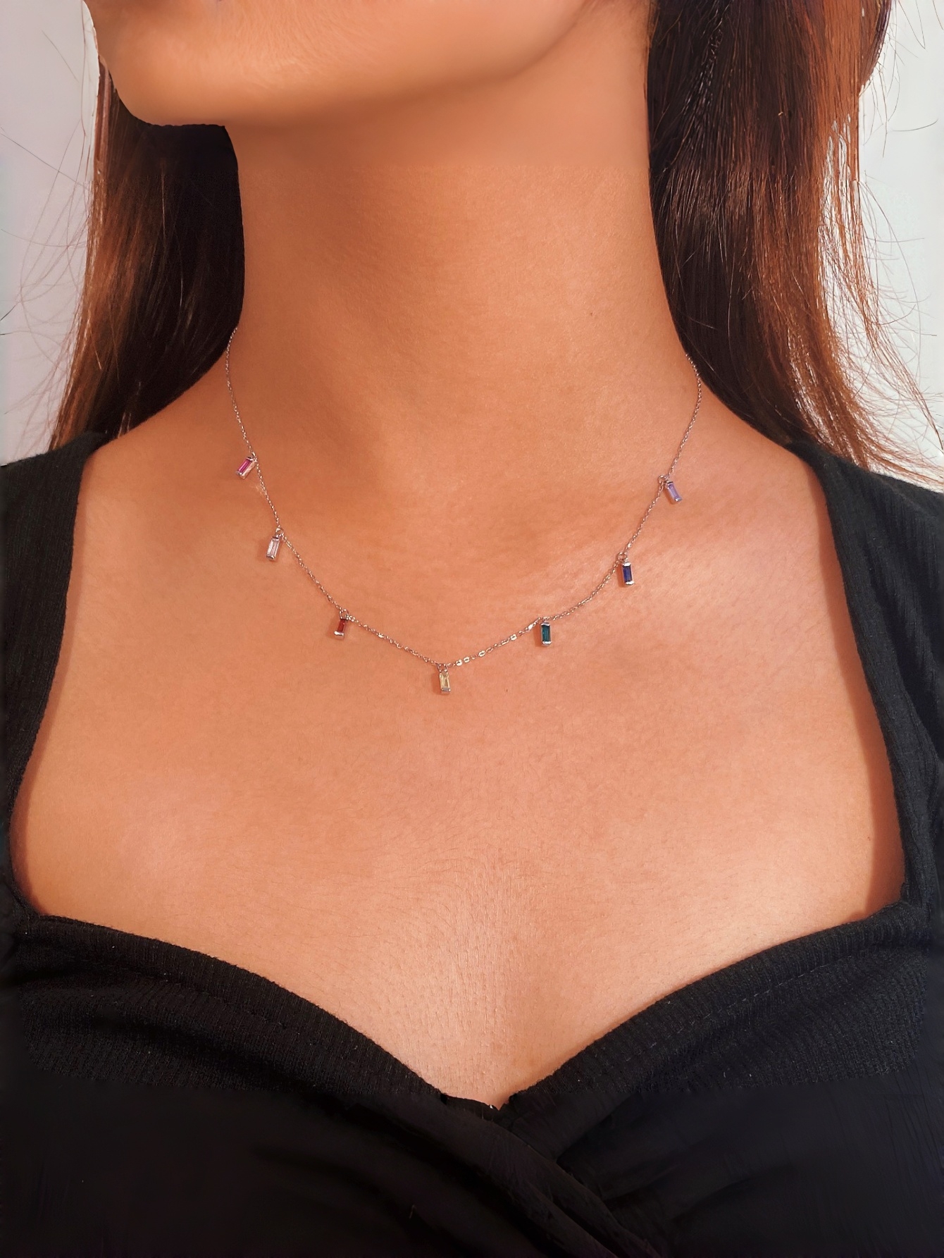 Silver Gemstone Chain Necklaces