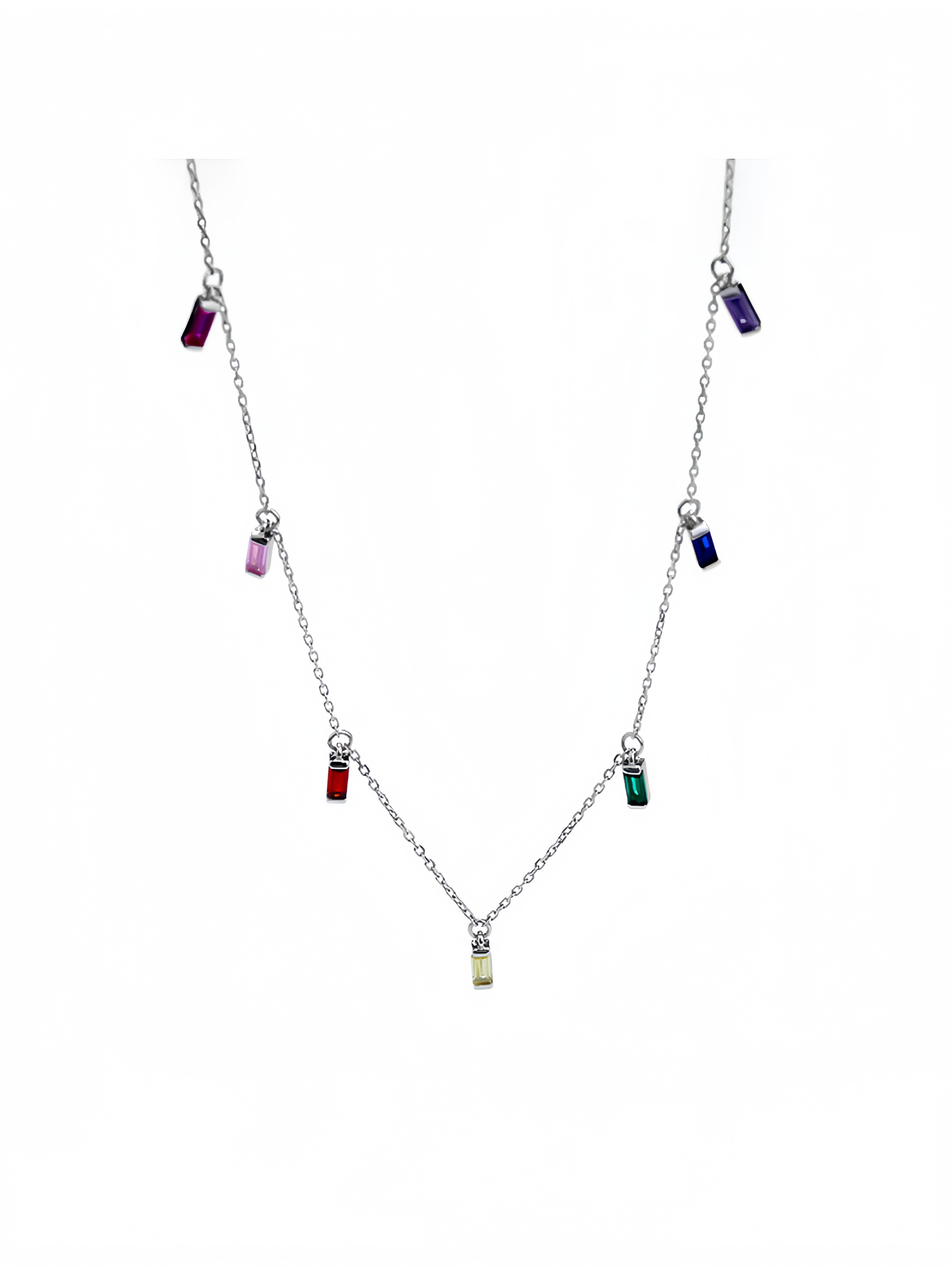 Silver Gemstone Chain Necklaces