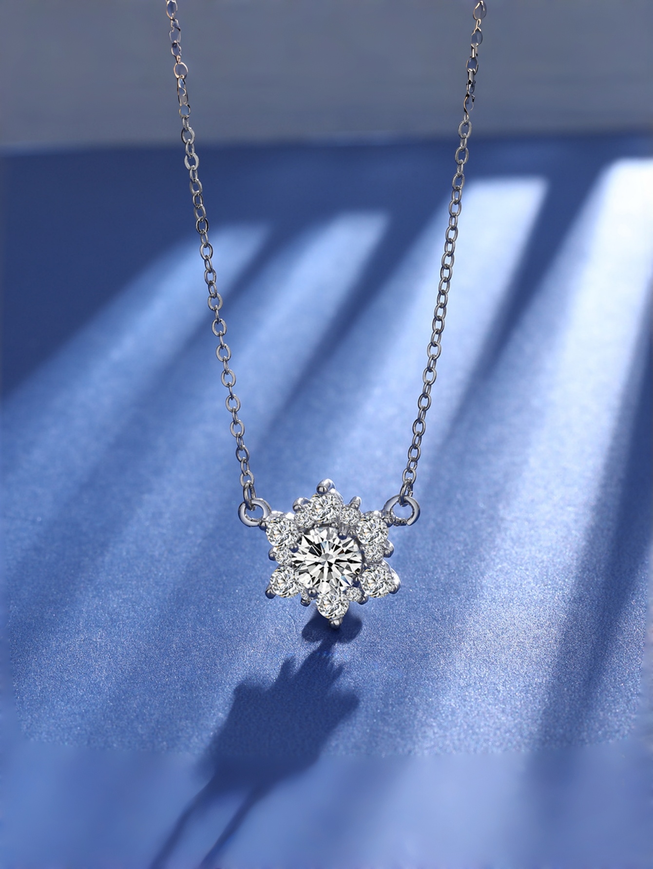 Silver Crystal Pendant Necklace
