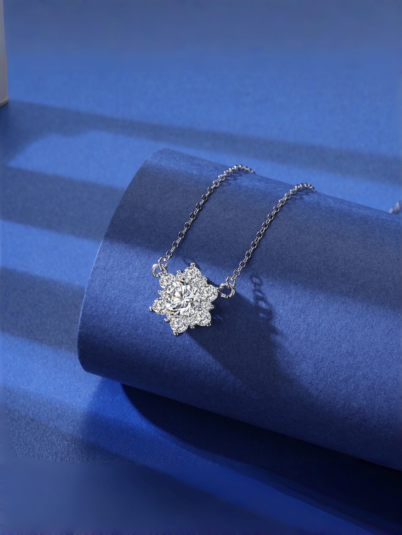 Silver Crystal Pendant Necklace