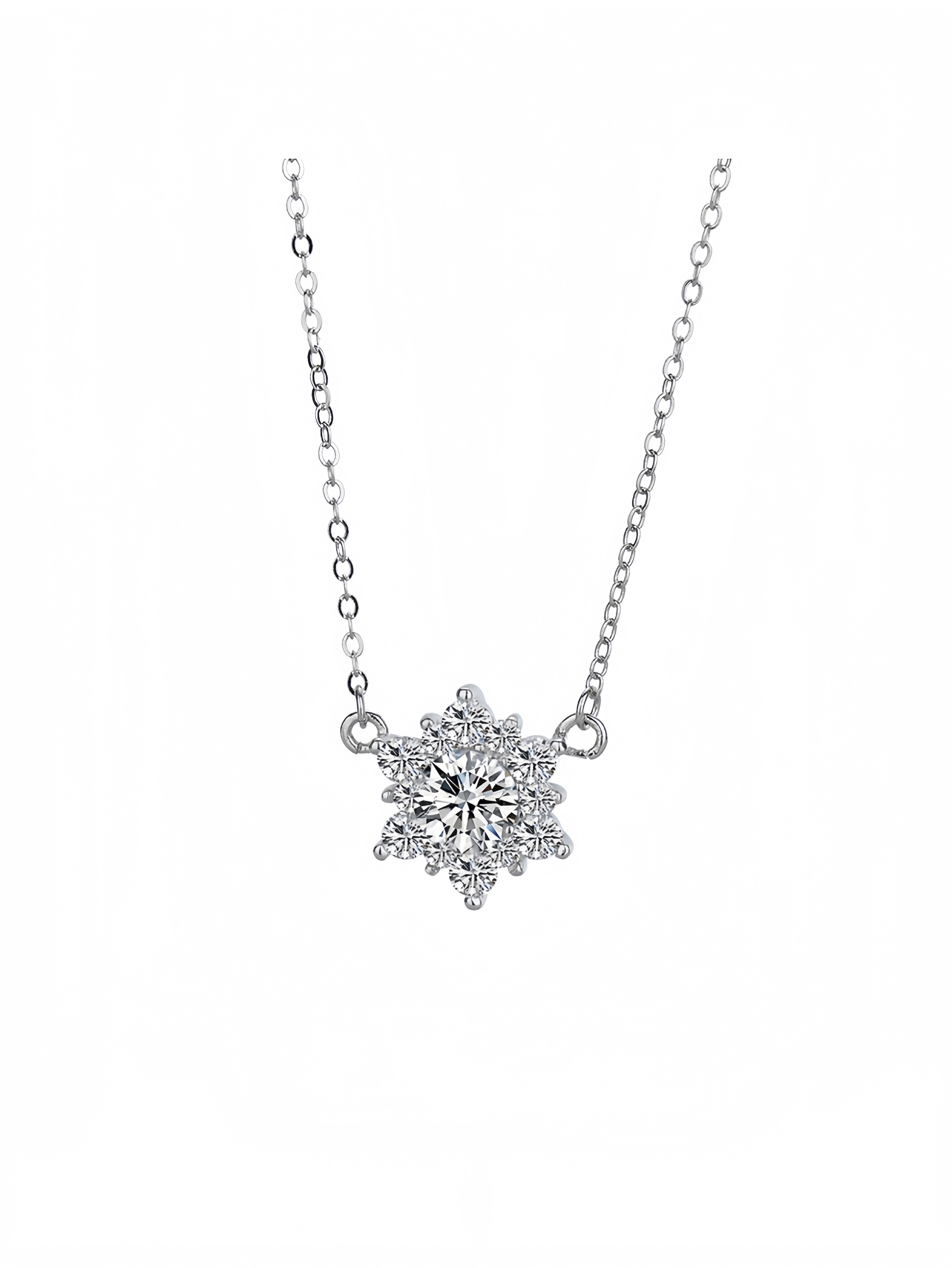 Silver Crystal Pendant Necklace