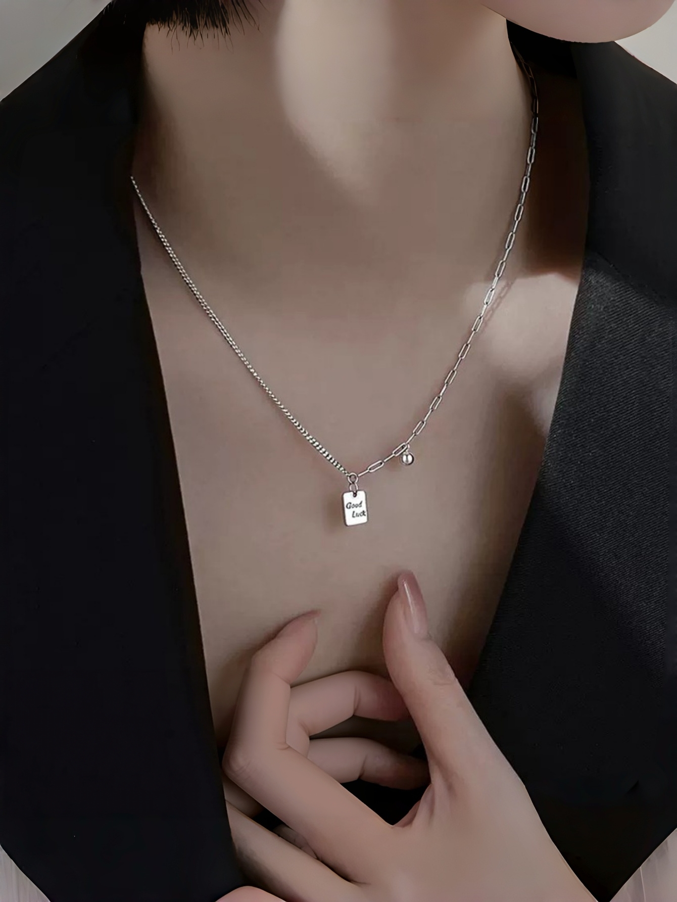 Silver Letter Pendant Necklace