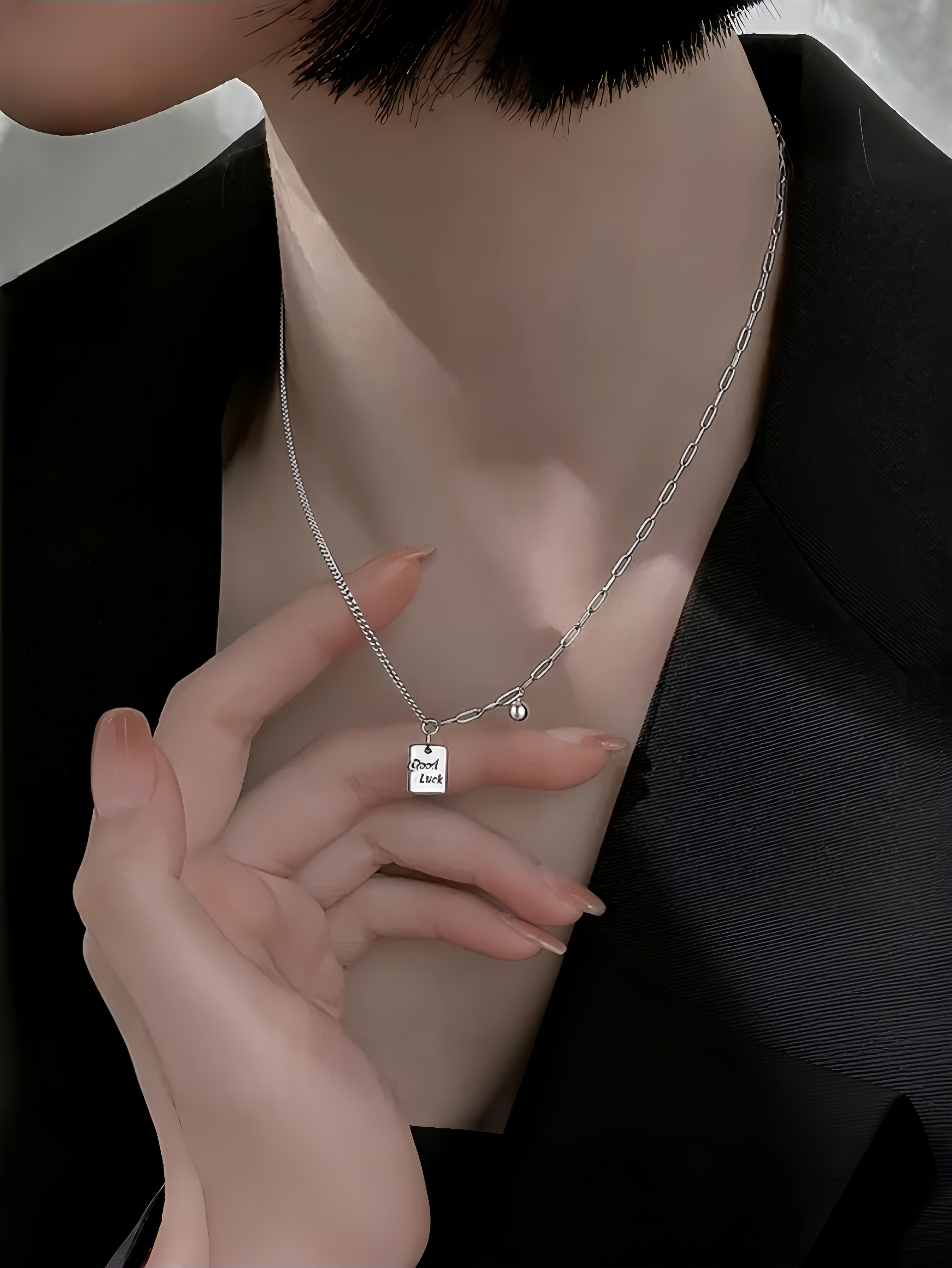 Silver Letter Pendant Necklace