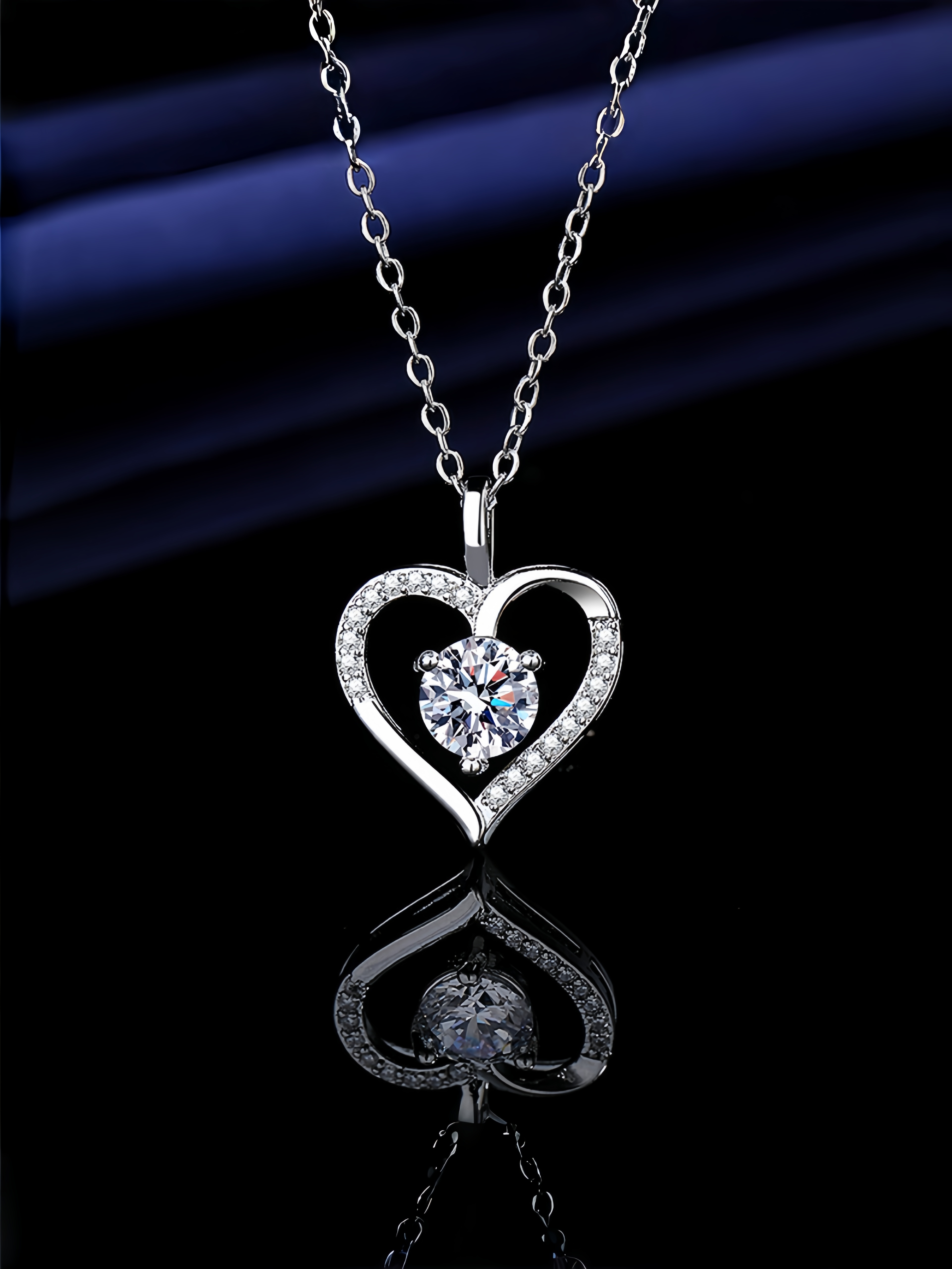 Silver Heart Pendant Necklace