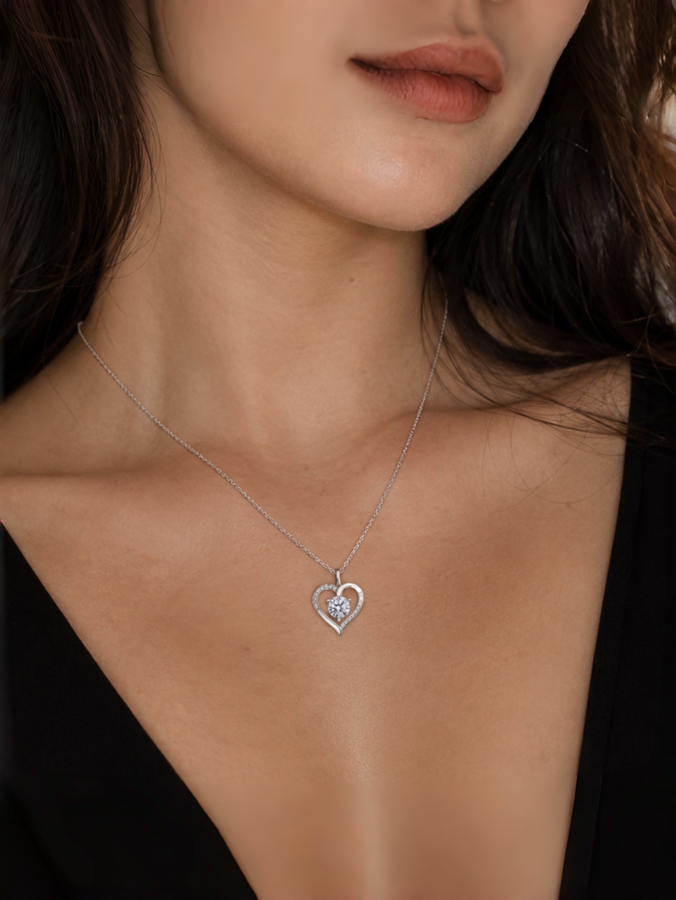 Silver Heart Pendant Necklace