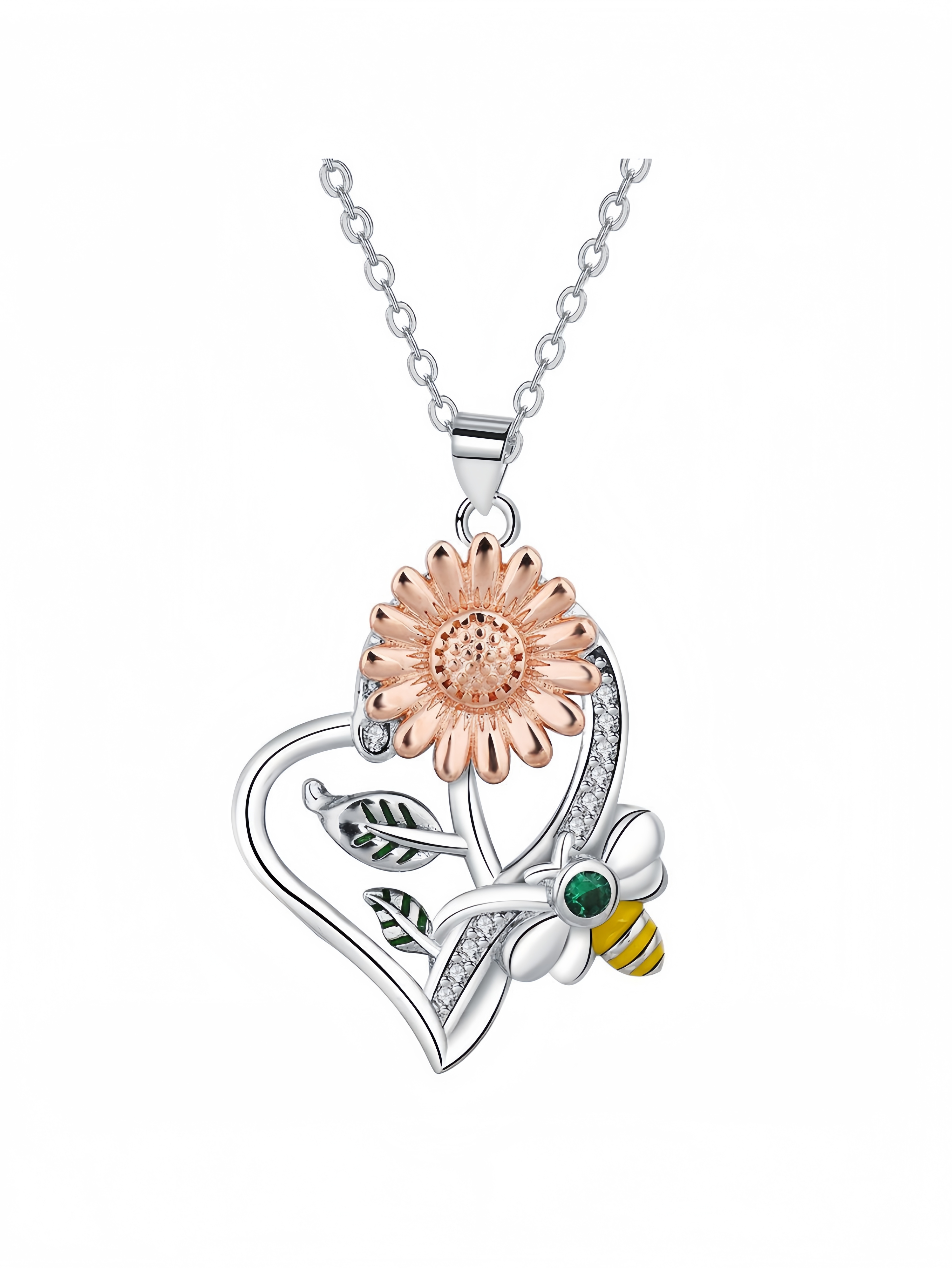 Silver Flower Pendant Necklace