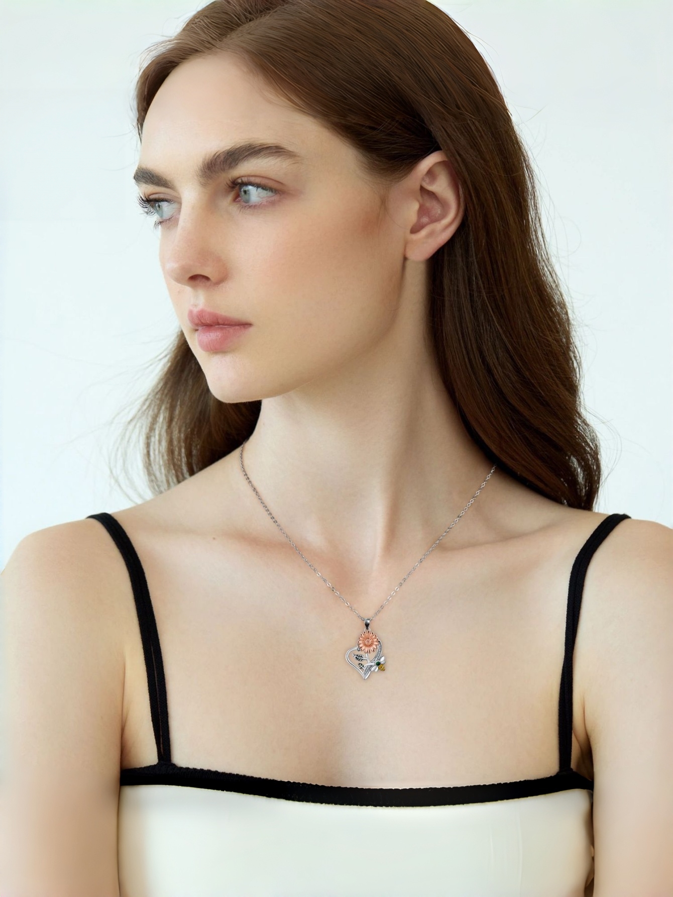 Silver Flower Pendant Necklace