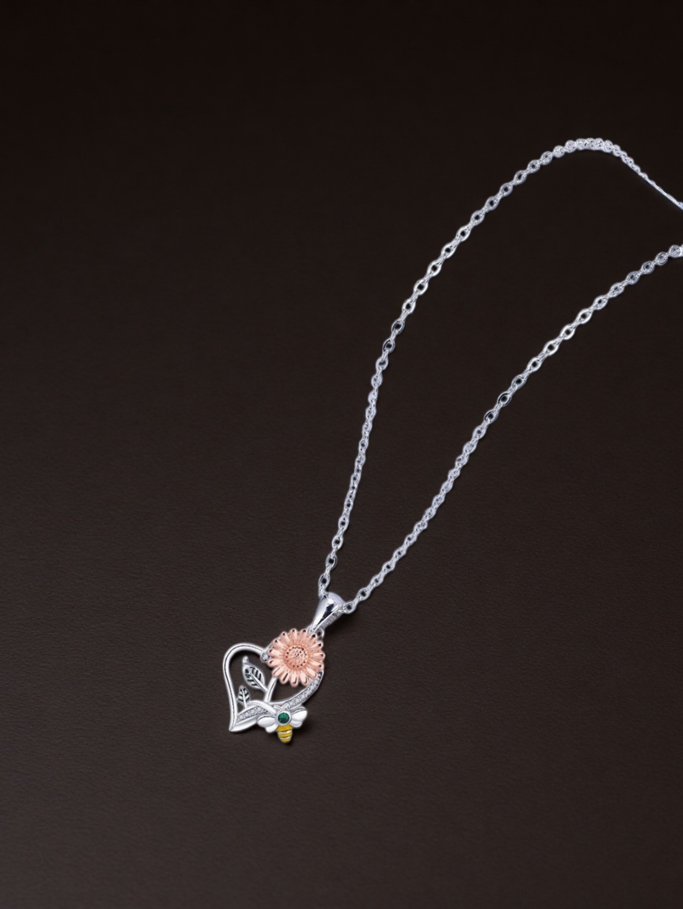 Silver Flower Pendant Necklace