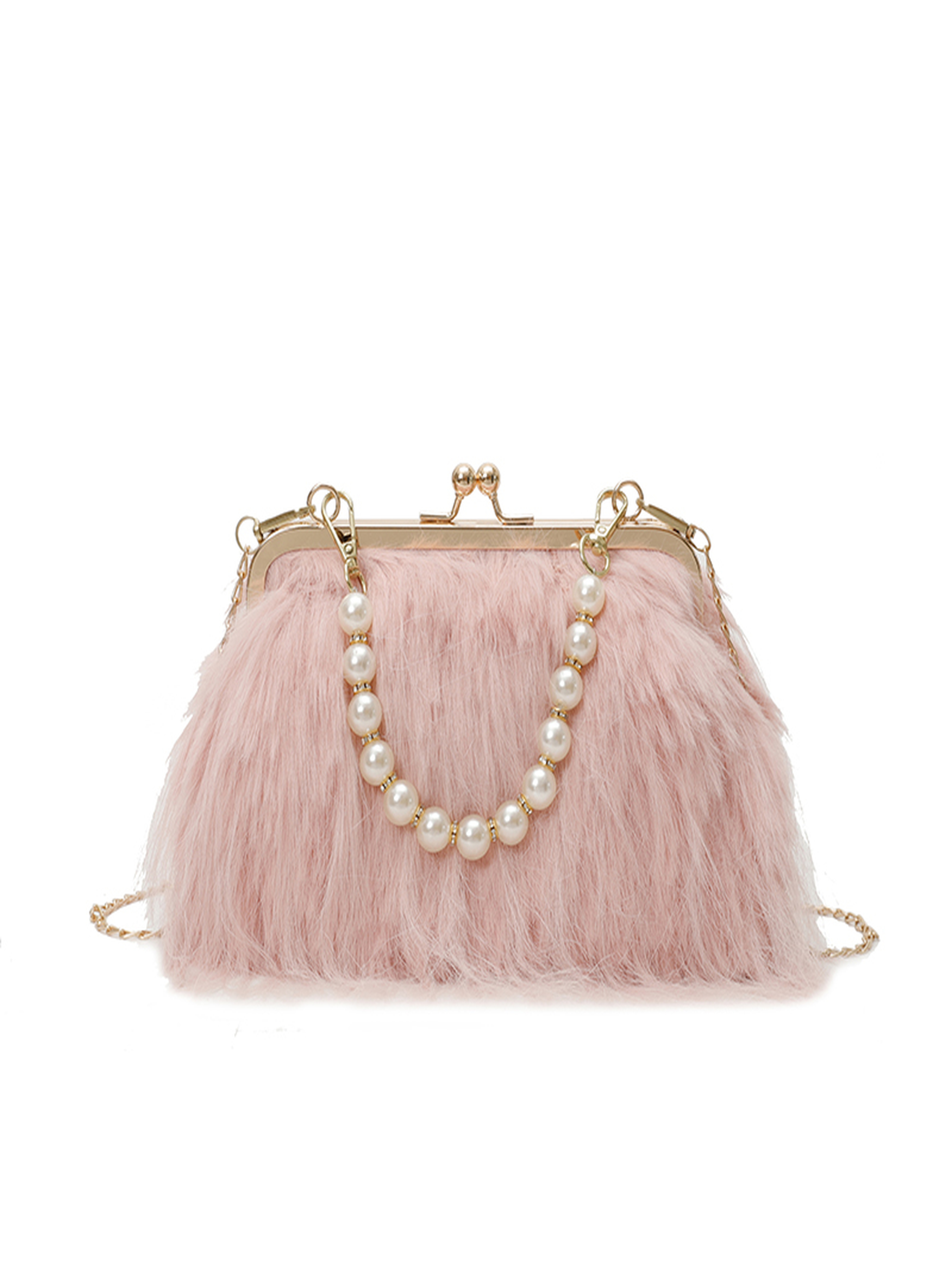 Pink Crossbody Bag with Hasp Lock Closure