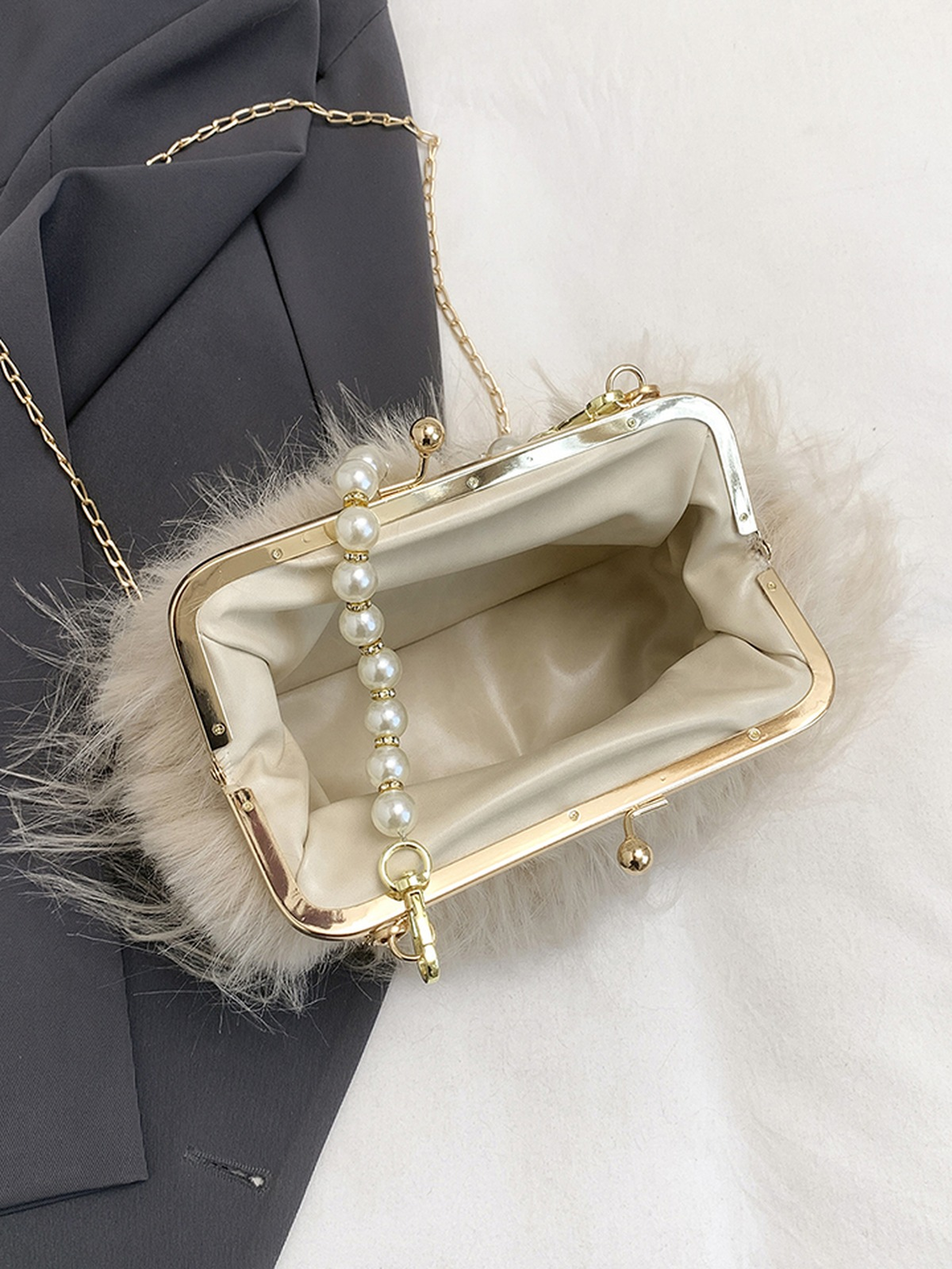 Khaki Crossbody Bag with Hasp Lock Closure