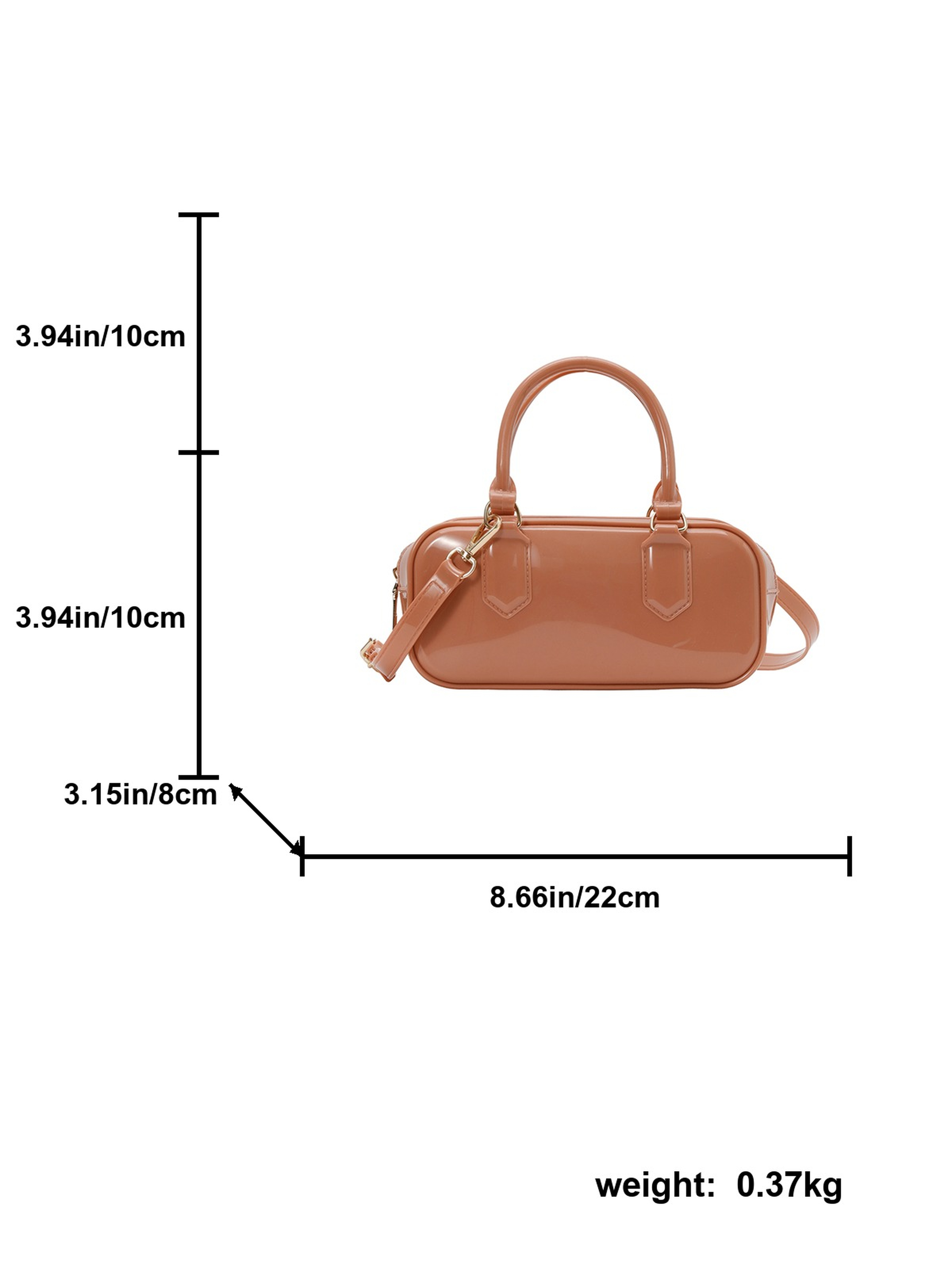 Brown Shoulder Bag with Zip Closure