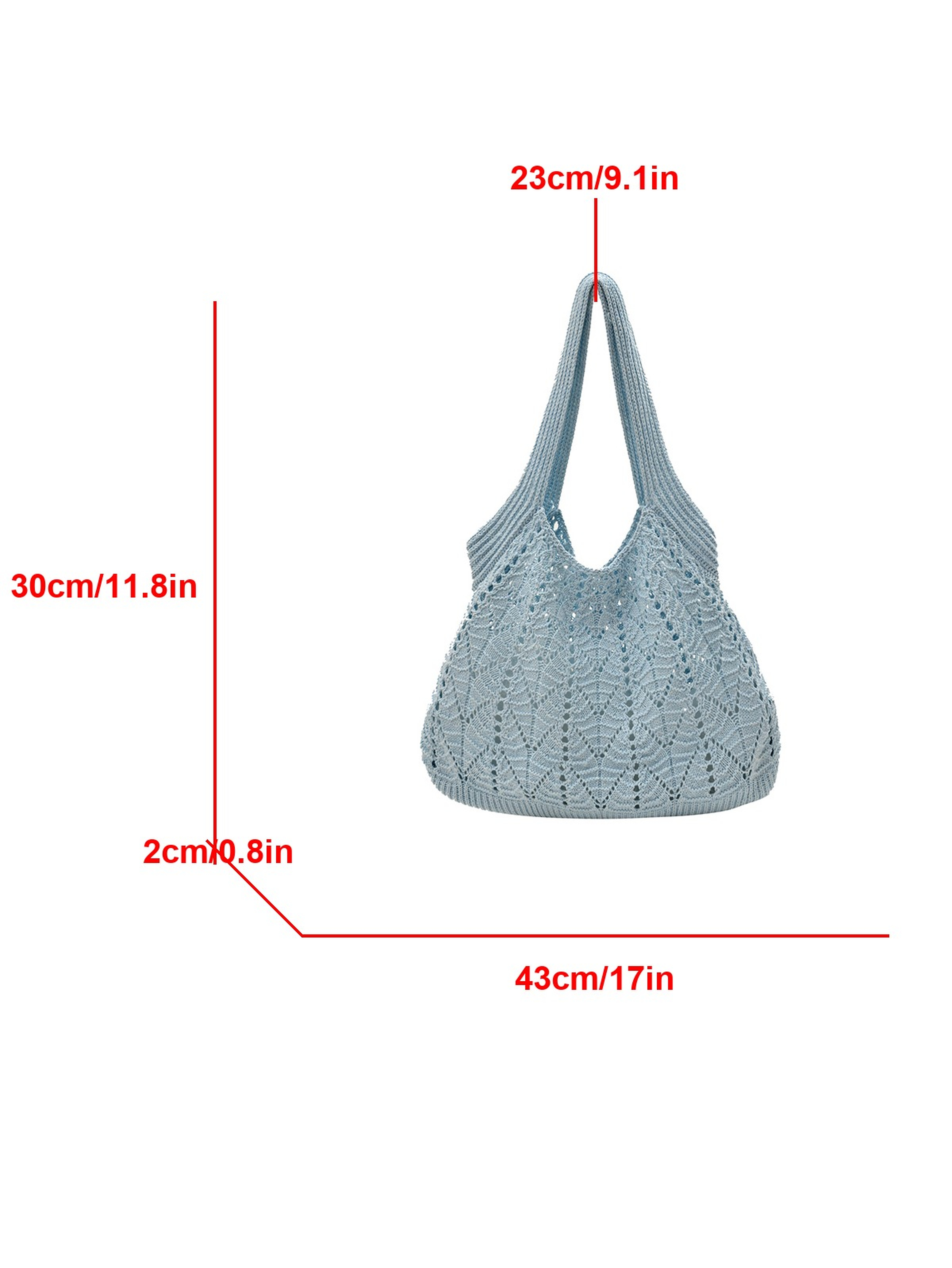 Light Blue Shoulder Bag with Open Closure