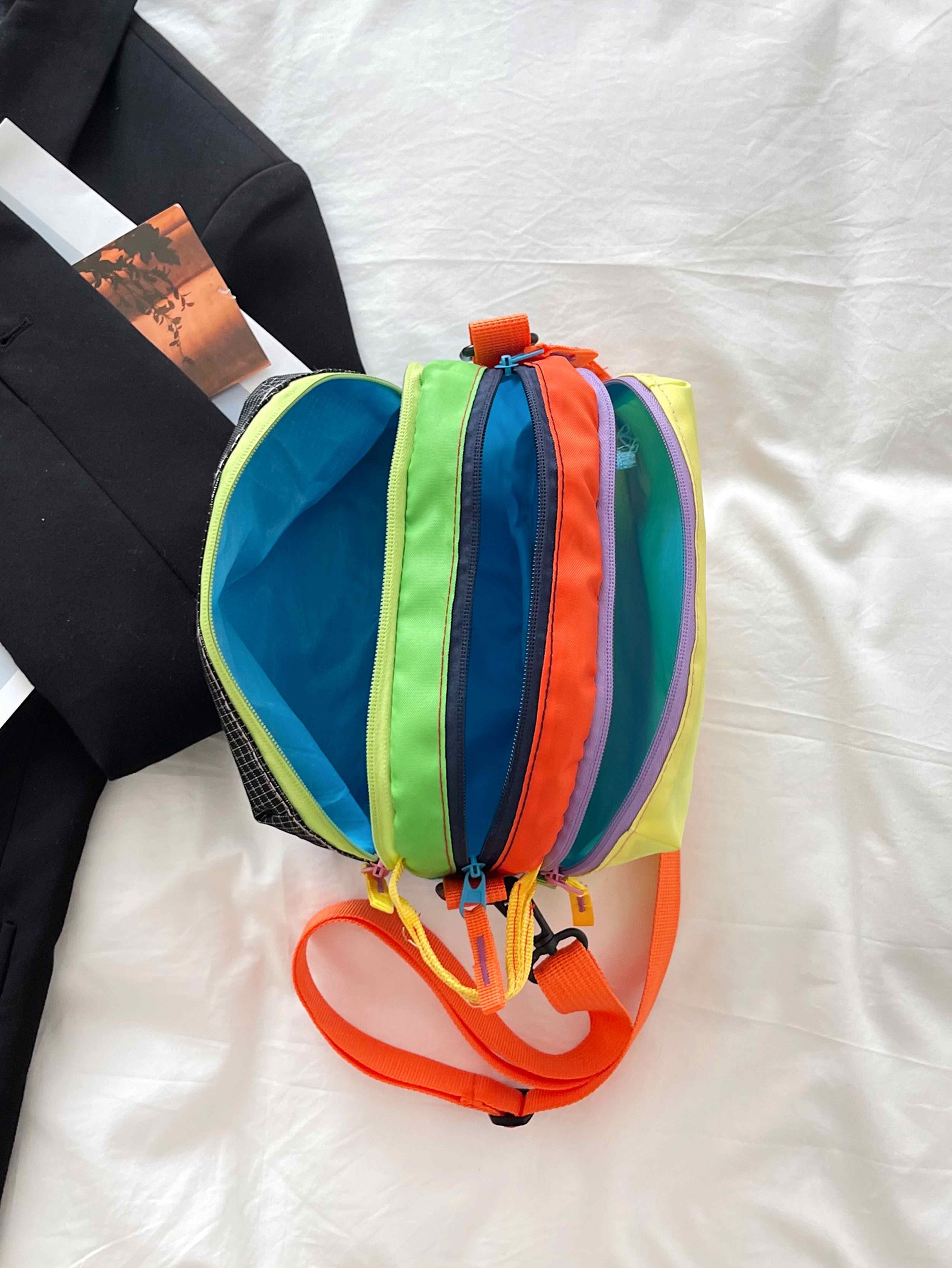 Black Crossbody Bag with Zip Closure
