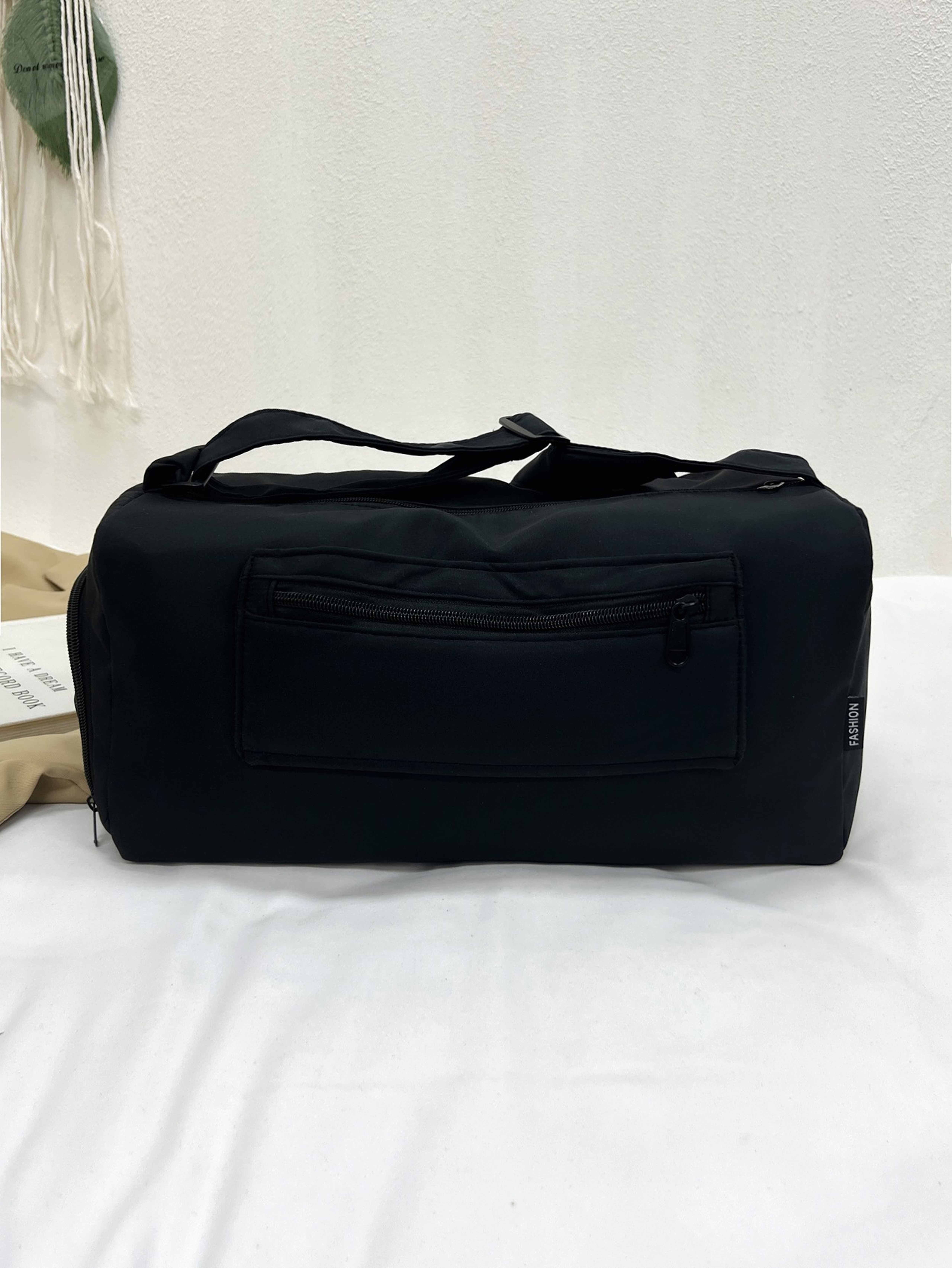 Black Shoulder Bag with Zip Closure