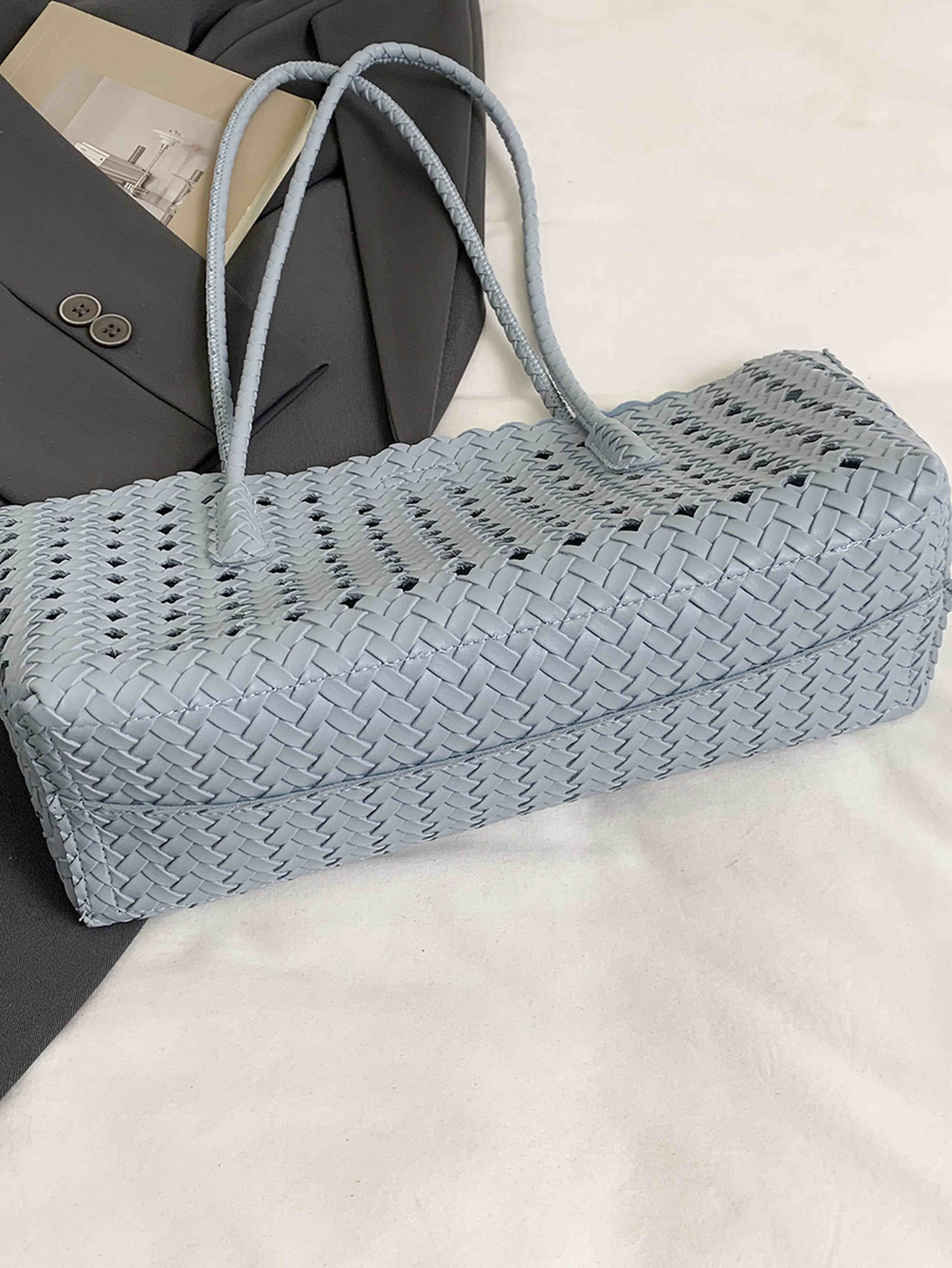 Light Blue Tote with Magnetic Closure