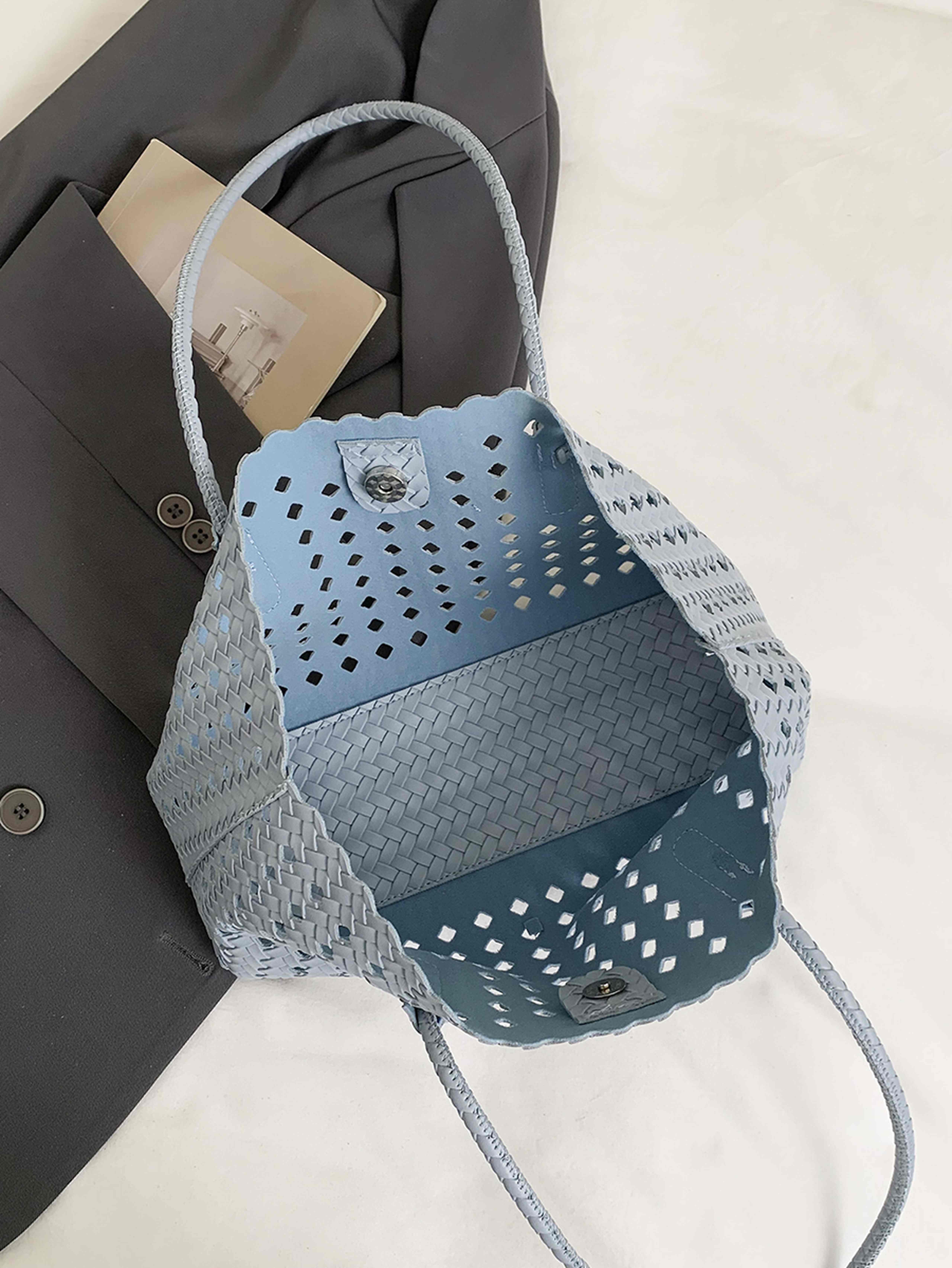 Light Blue Tote with Magnetic Closure