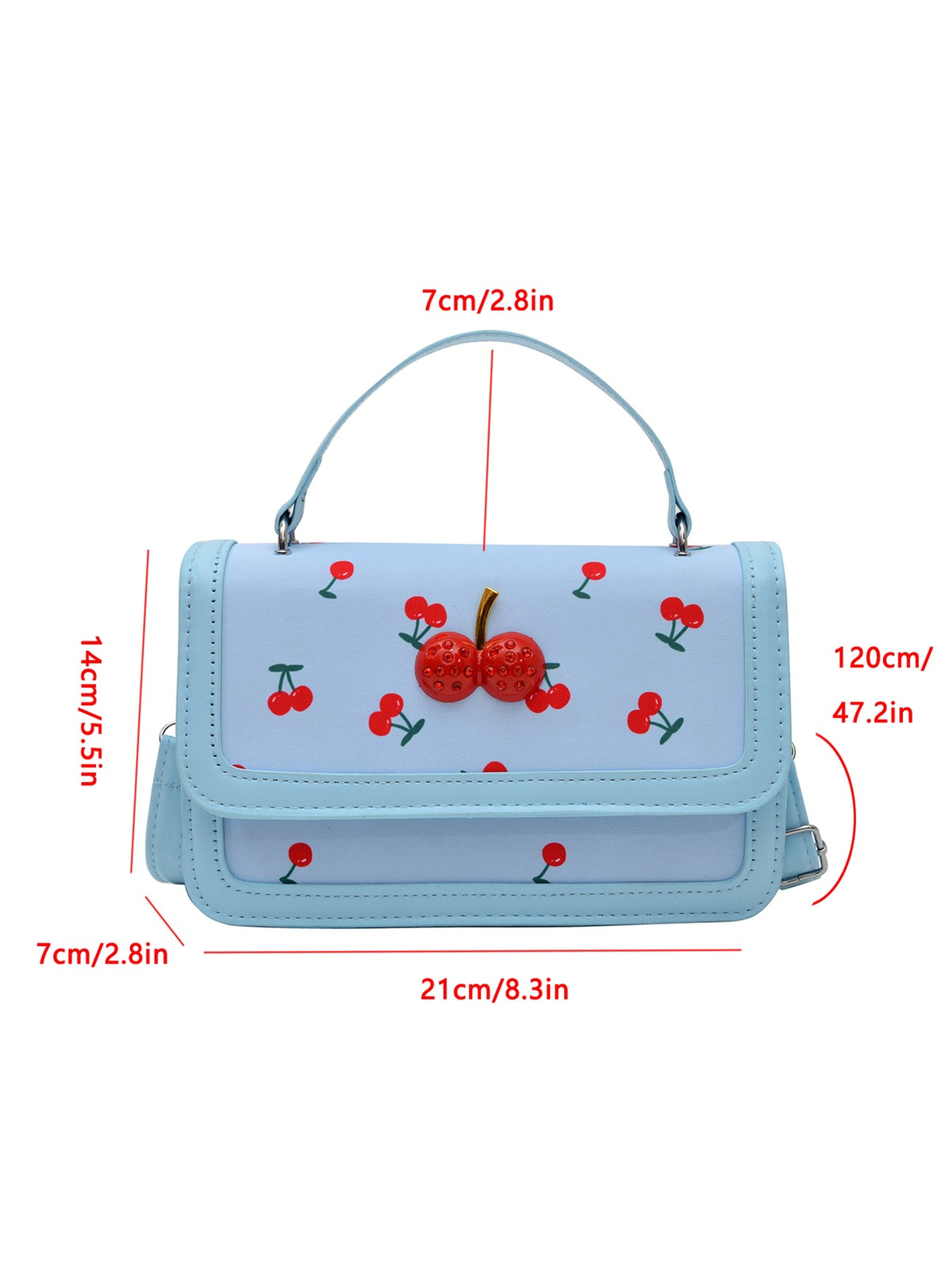 Light Blue Crossbody Bag with Button Closure