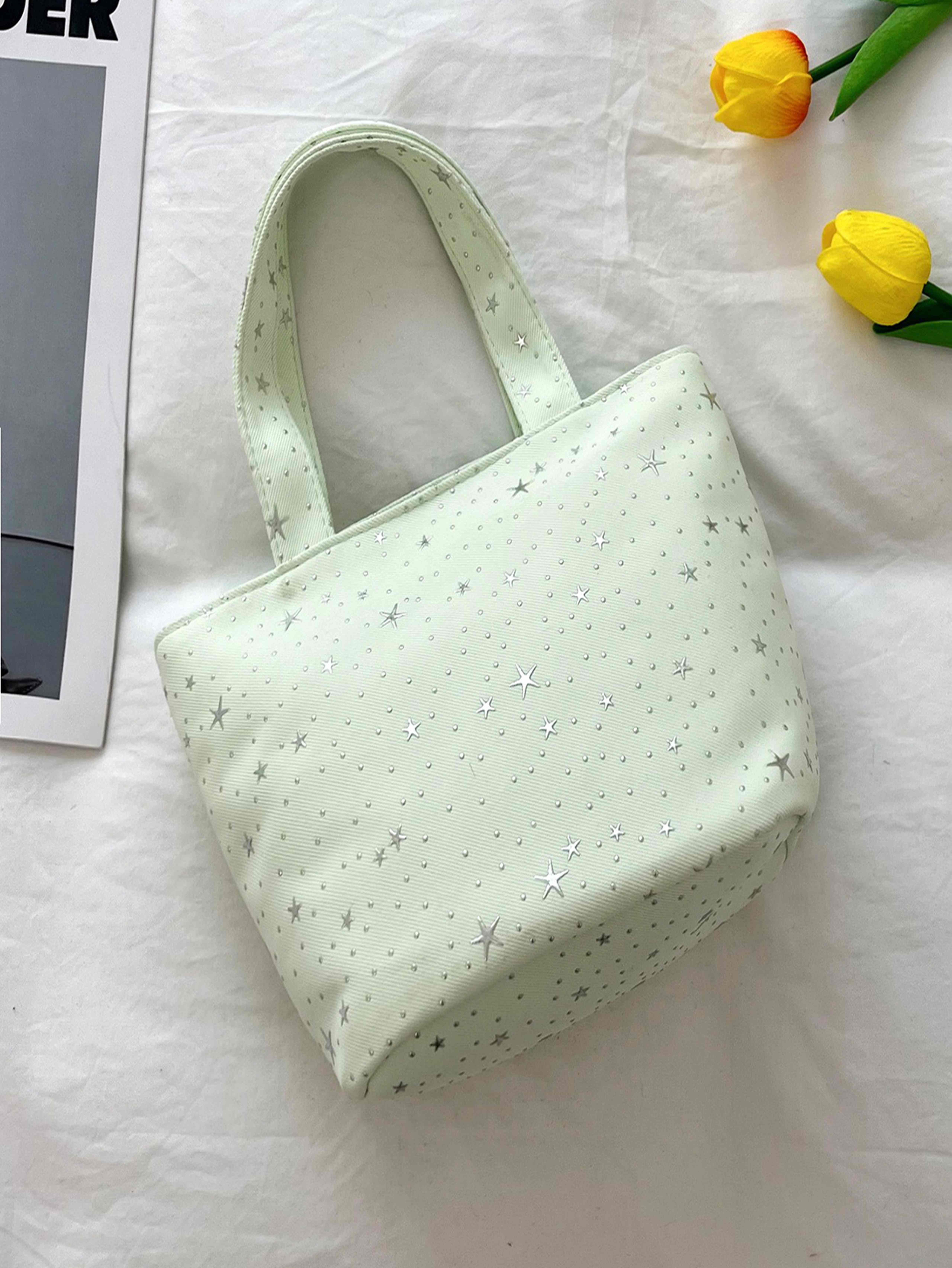 Green Tote with Zip Closure