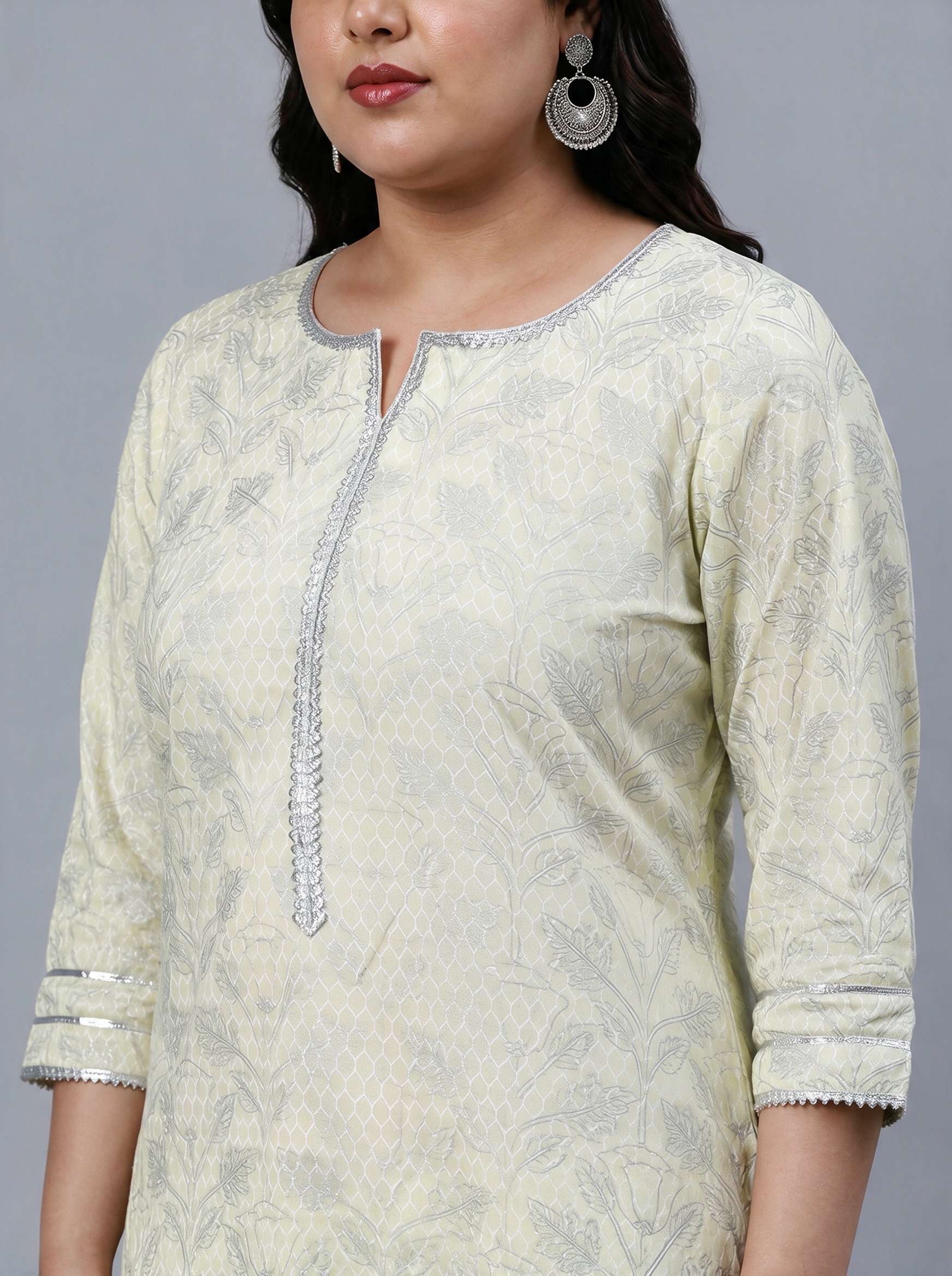Yellow Printed Rayon Kurta Set with Palazzo and Dupatta