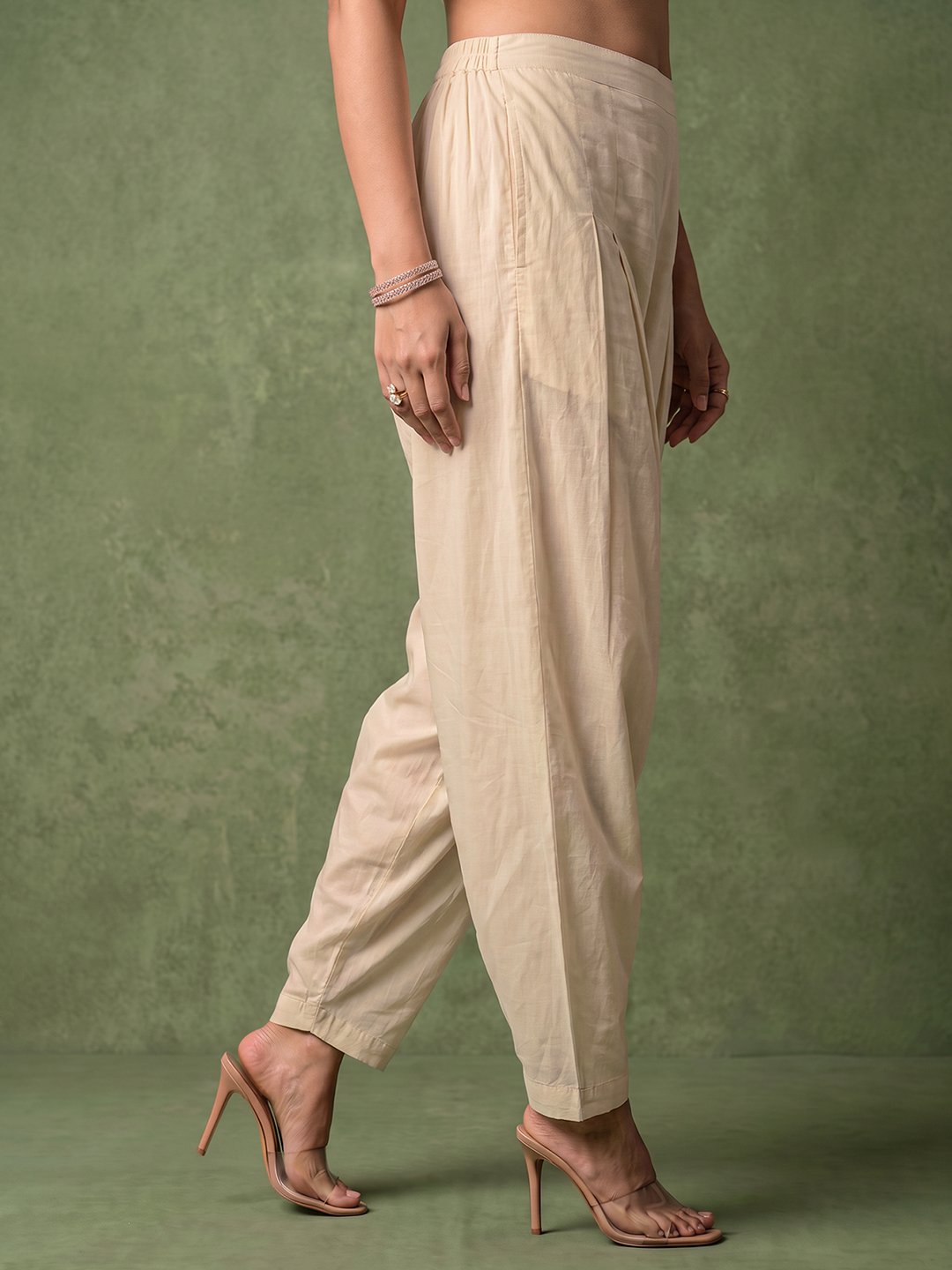 Off-White Cotton Embroidered Kurta Set with Dupatta