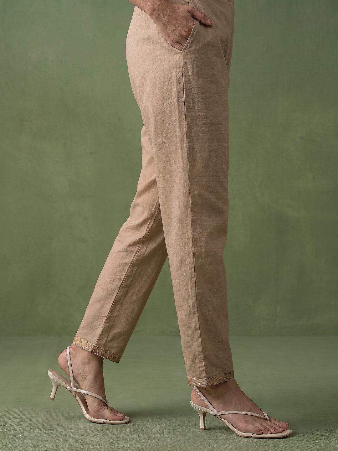 Grey Floral Printed Cotton Blend Kurta Set with Trousers and Dupatta