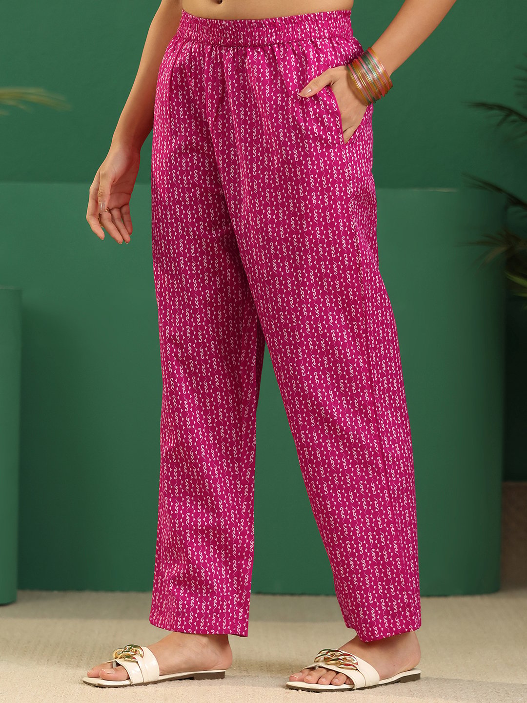 Pink Printed Salwar Suit Set with Dupatta