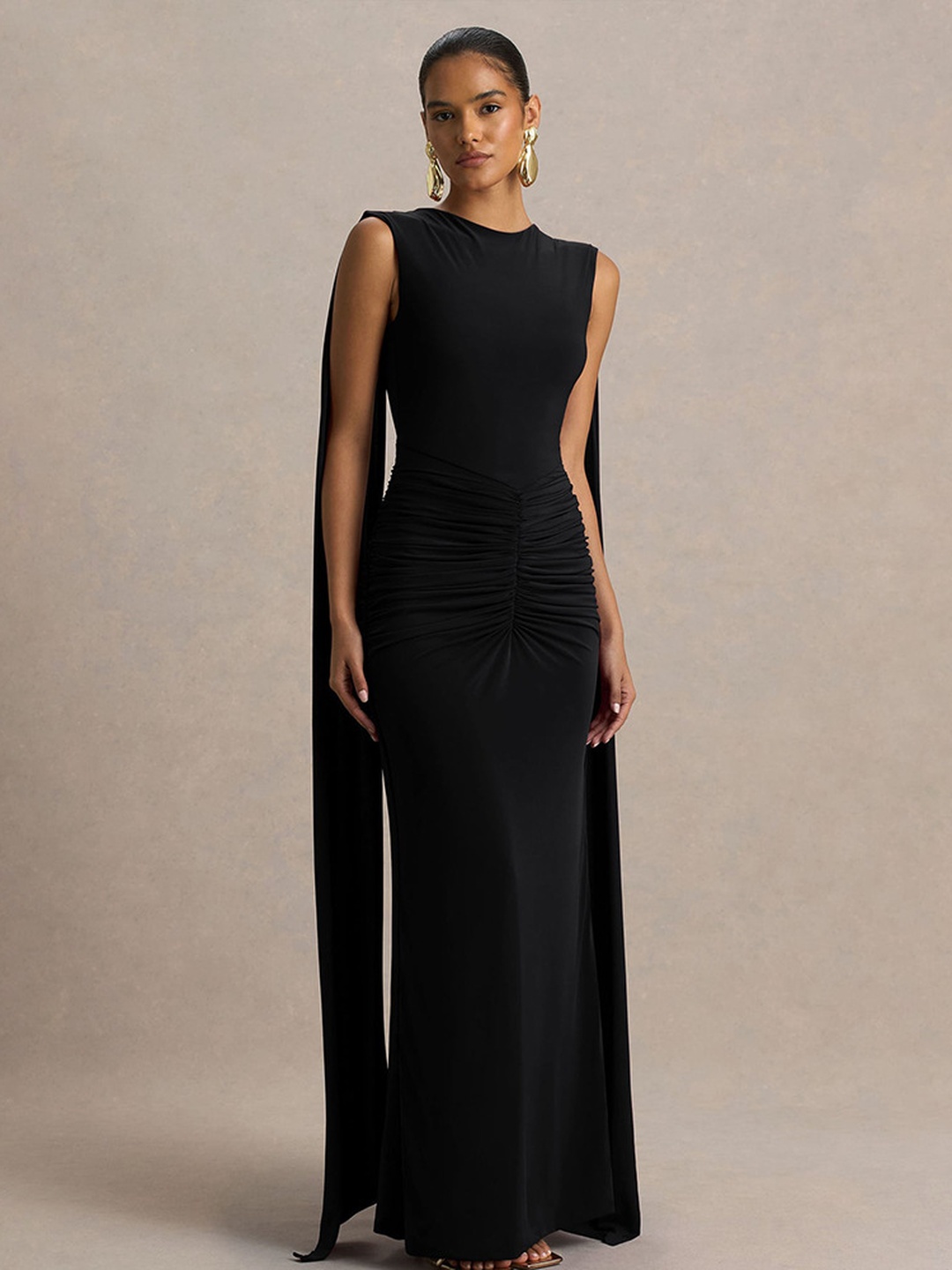 Black Sleeveless Maxi Sheath Dress