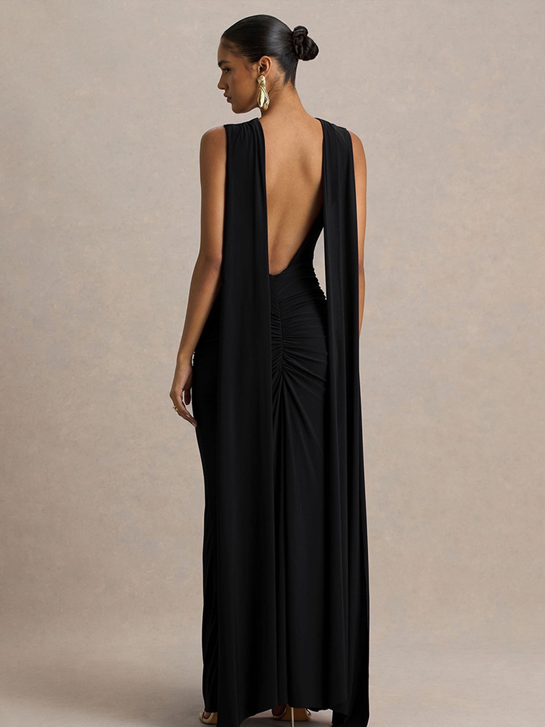 Black Sleeveless Maxi Sheath Dress
