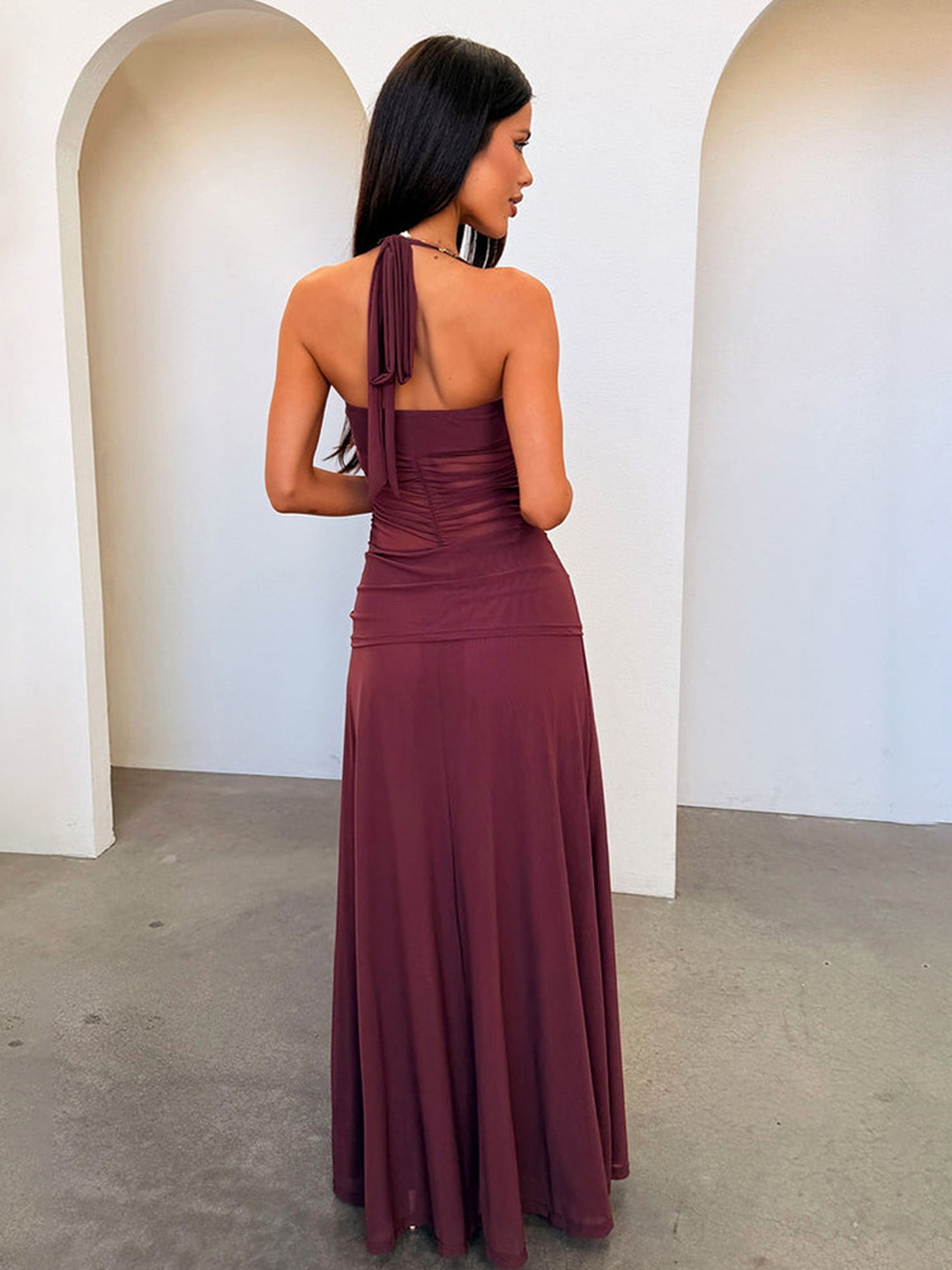 Red Maxi Halter Dress