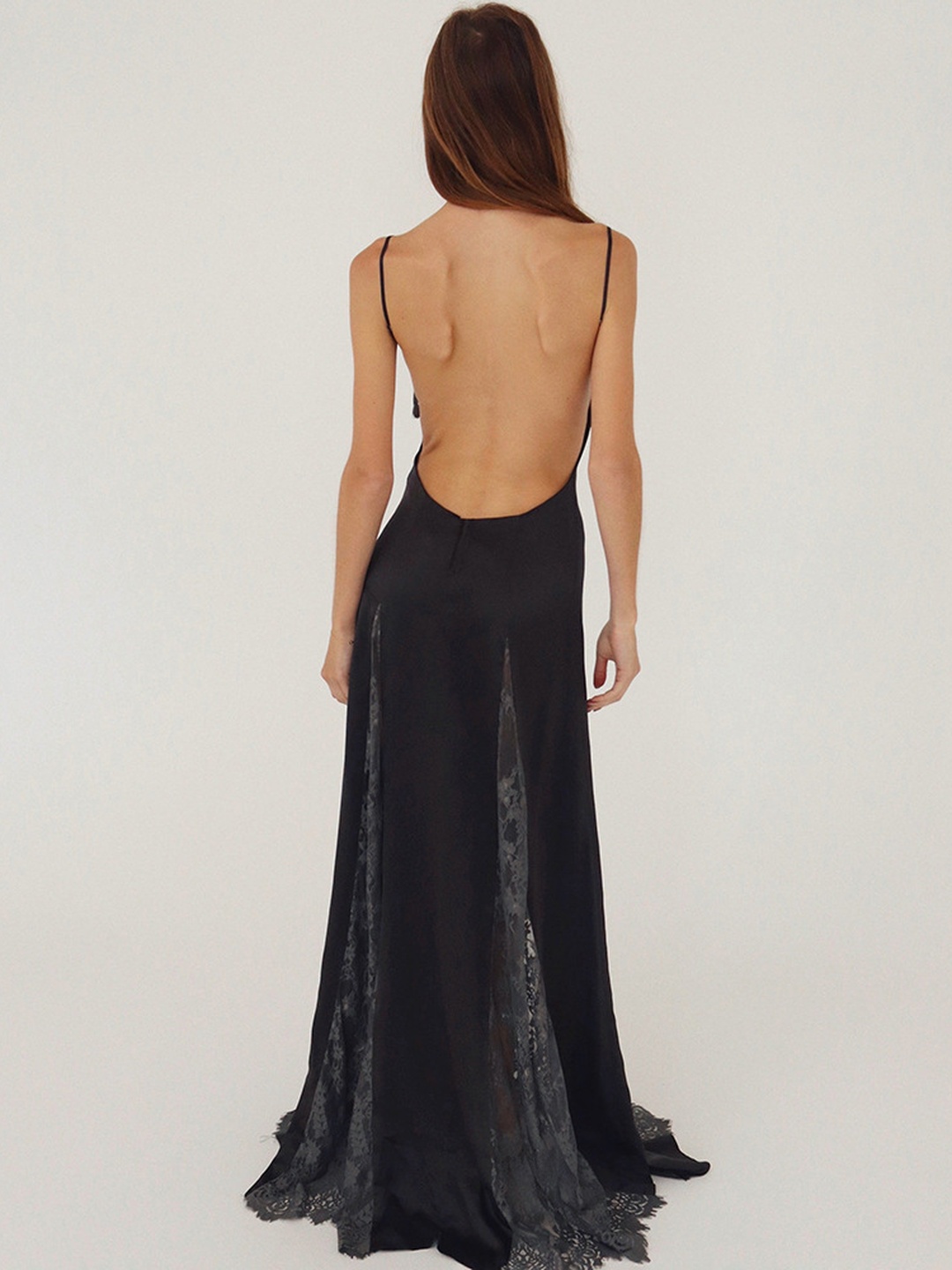 Black Lace Maxi Sheath Gown