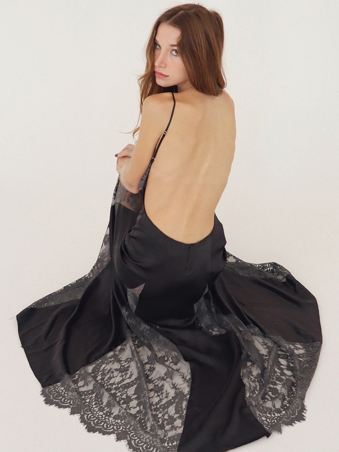 Black Lace Maxi Sheath Gown