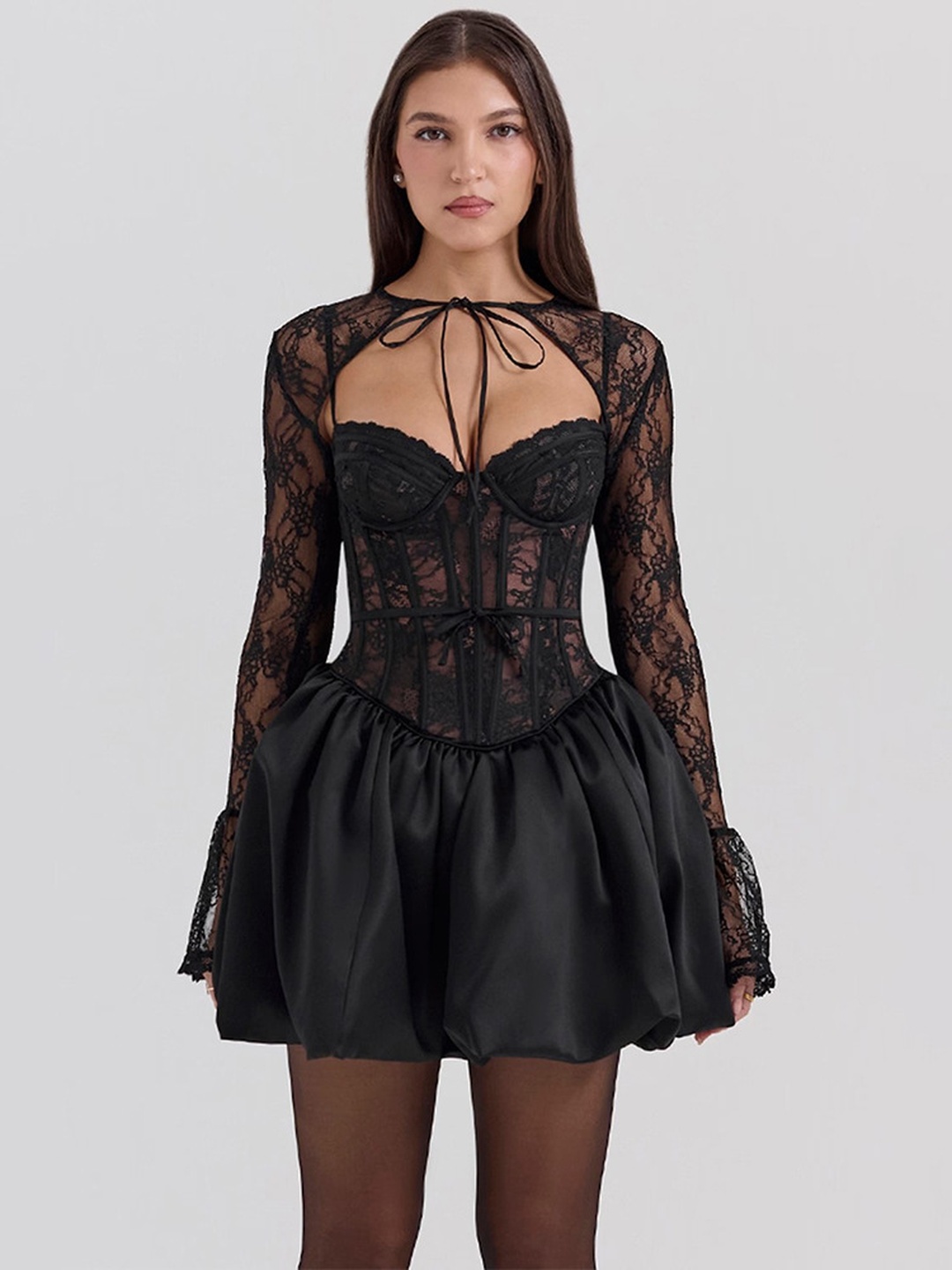 Black Lace Mini Dress