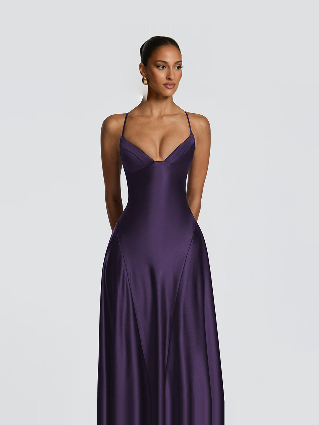 Purple Strappy Maxi Slip Dress