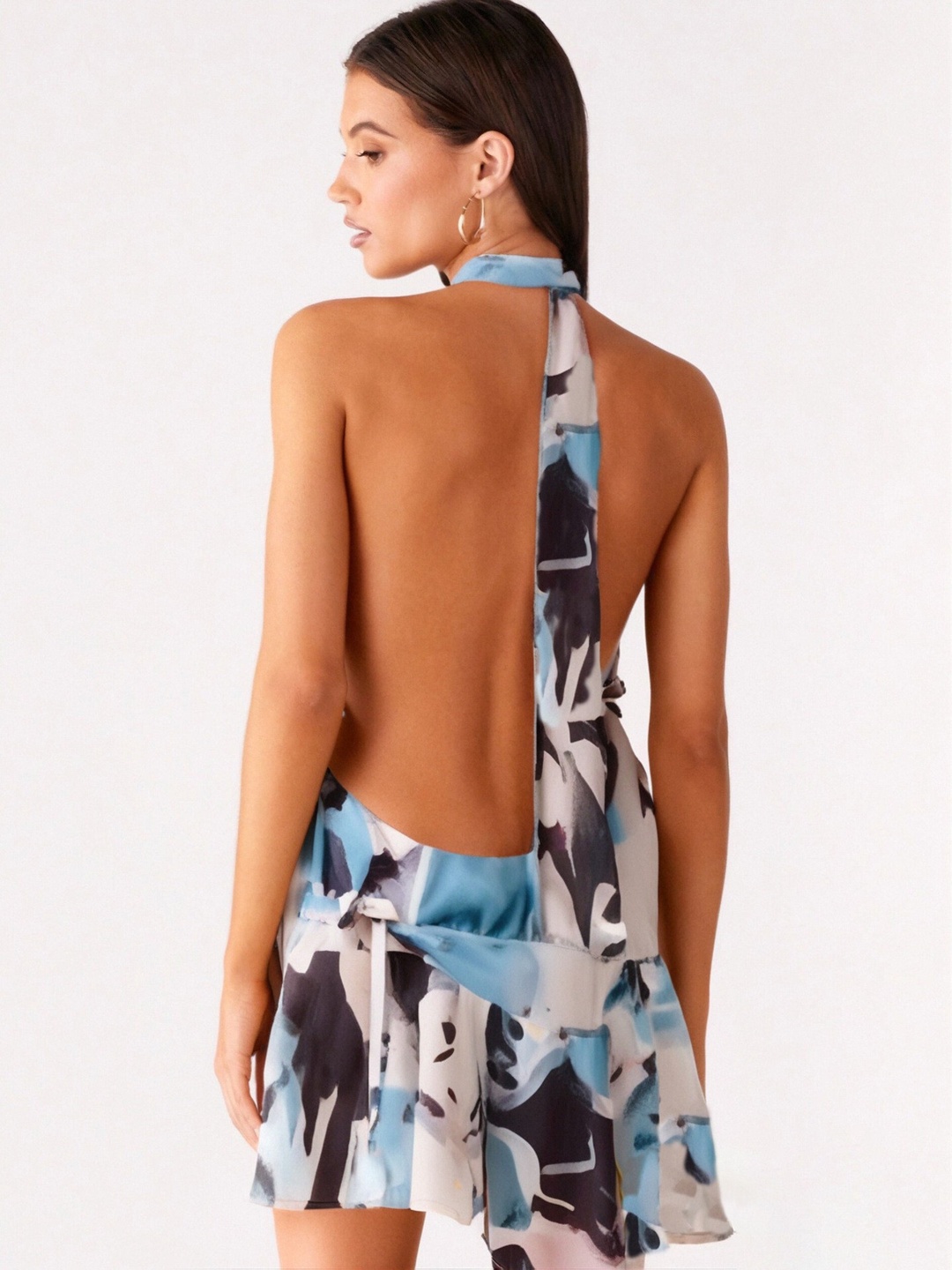 Abstract Multi Sleeveless Mini Shift Dress