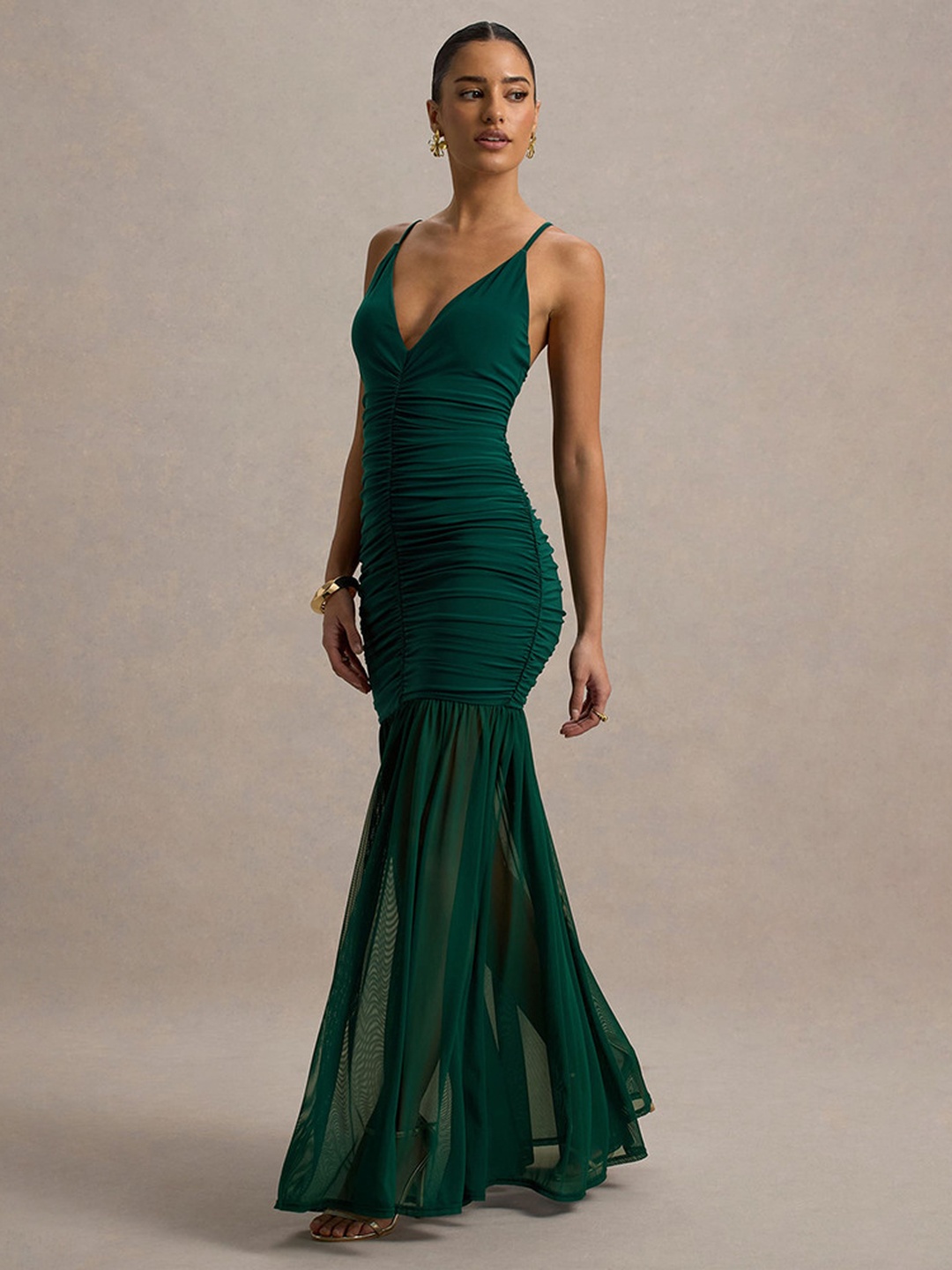 Emerald Green Mermaid Maxi Dress