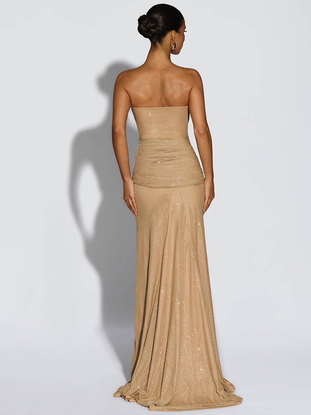 Glamorous Beige Sequin Bodycon Maxi Dress