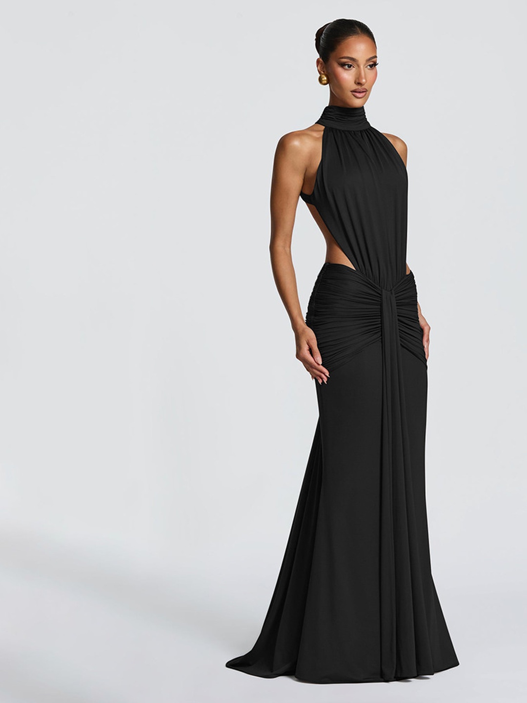 Black Sleeveless Mermaid Maxi Dress