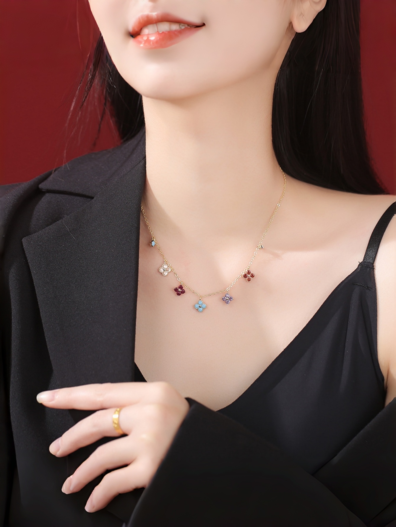 Gold Flower Chain Necklace
